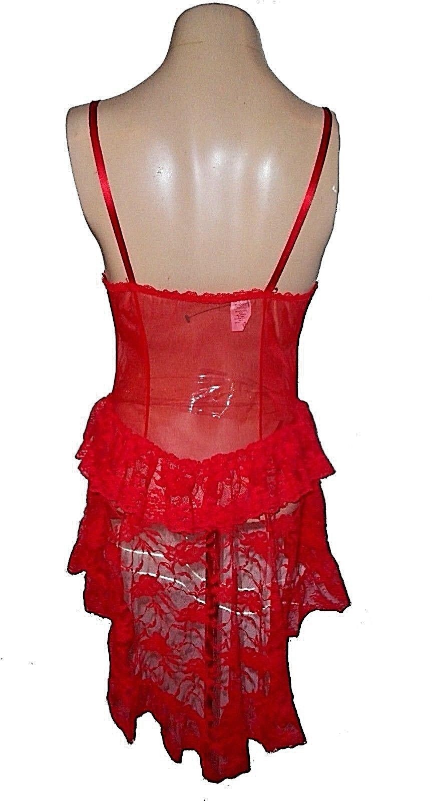 Vintage 1960s, Teddie, Pandora Lingerie by Chic, Lace Satin Sexy Scarlet Mint M
