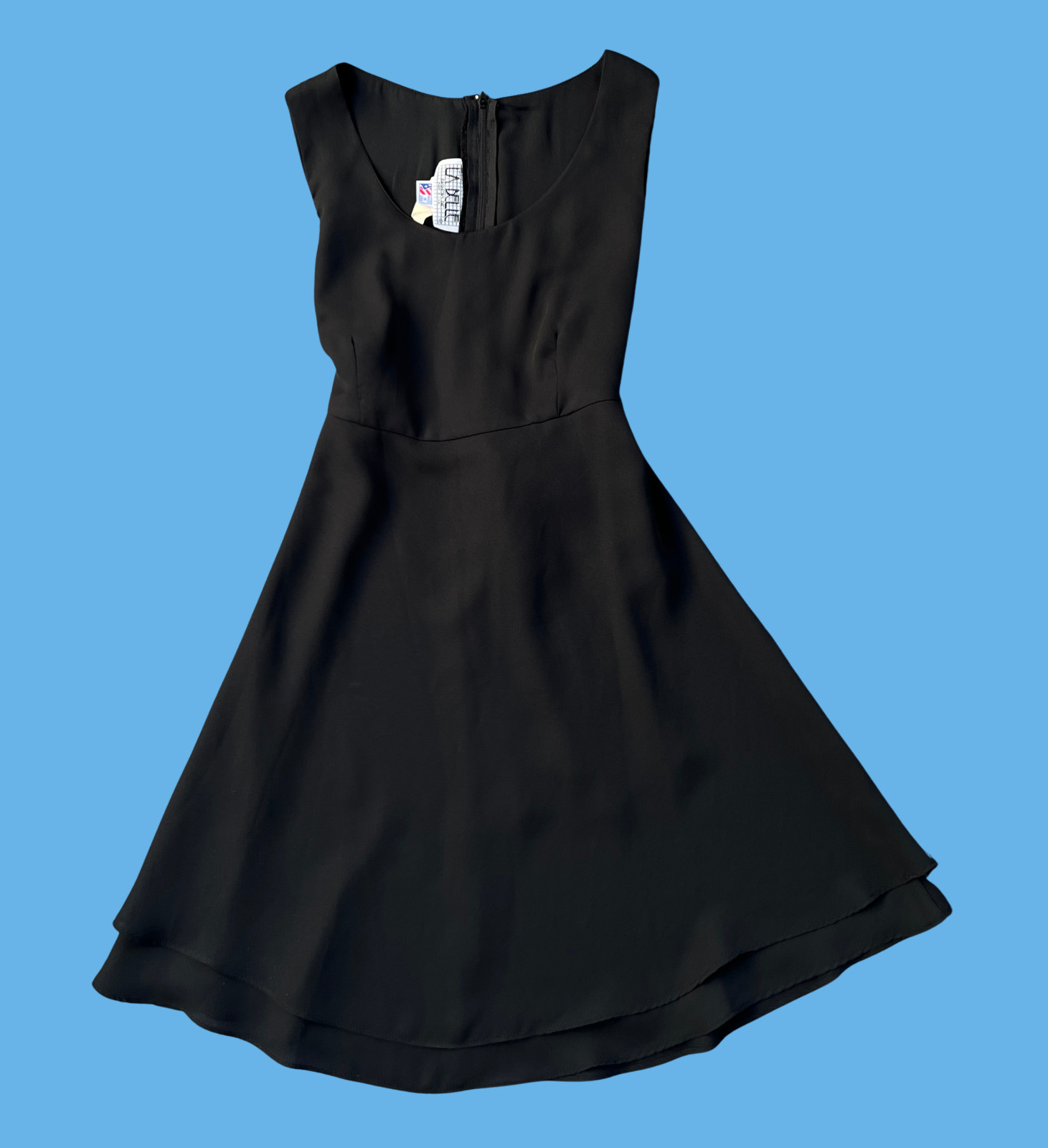Vintage 1990s LA BELLE Black Chiffon Goth Sundress 7 Witchy Vampy Dark Fairy Alt