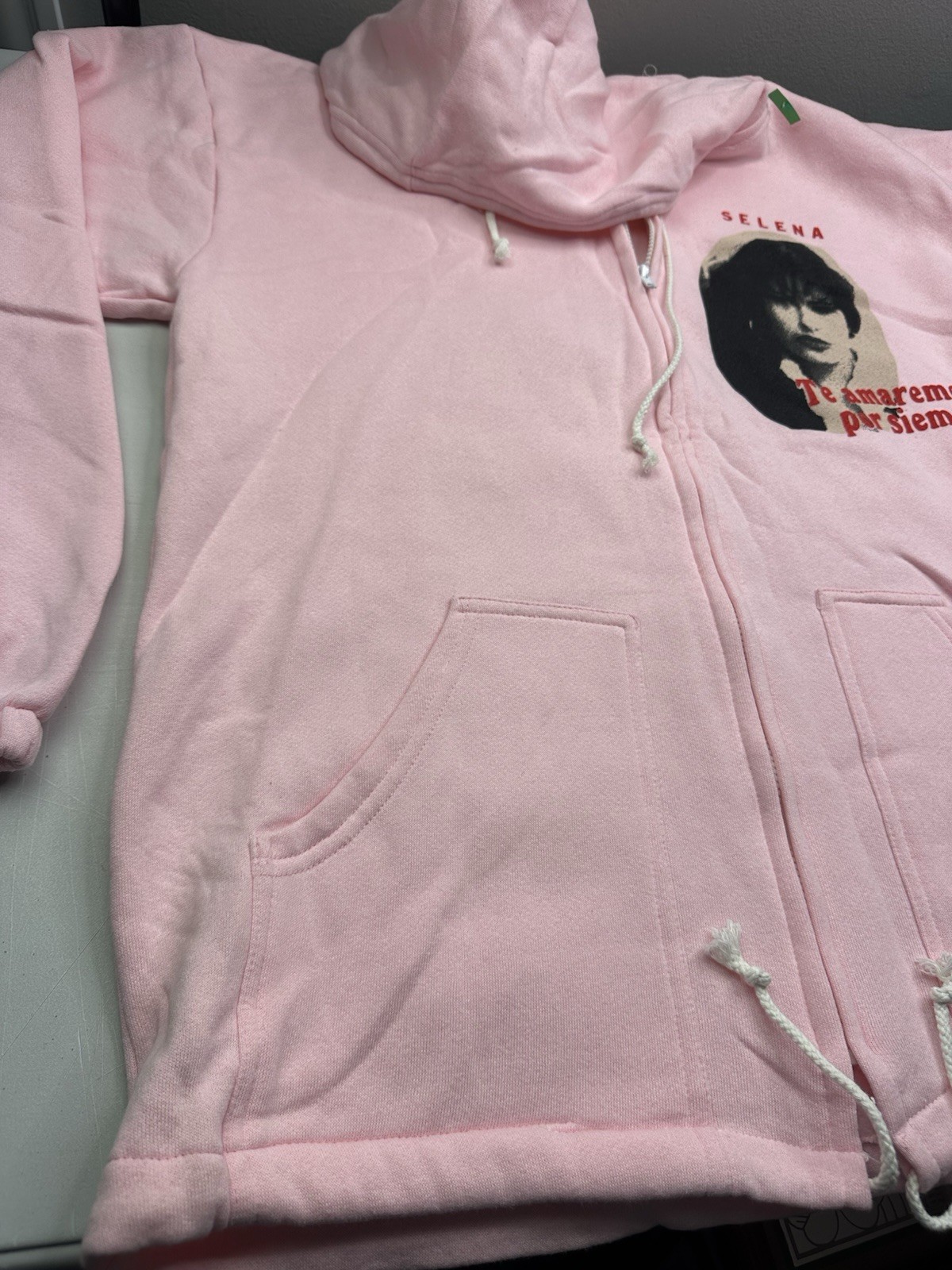 Rare! New! 90s Selena Quintanilla Memorial Pink Zip Hoodie Rap Tee Sz XL Unisex
