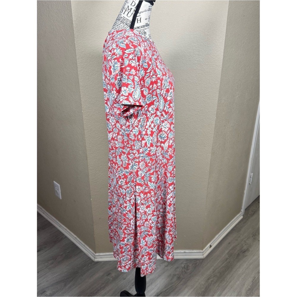 Old Navy Red Floral Midi Swing Dress
