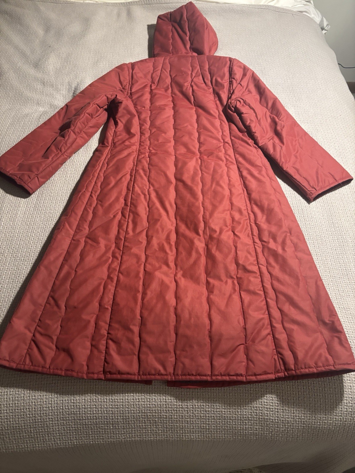 Vtg White Bear Of St Paul Red Women’s Winter Coat Button Up With Blue Lining