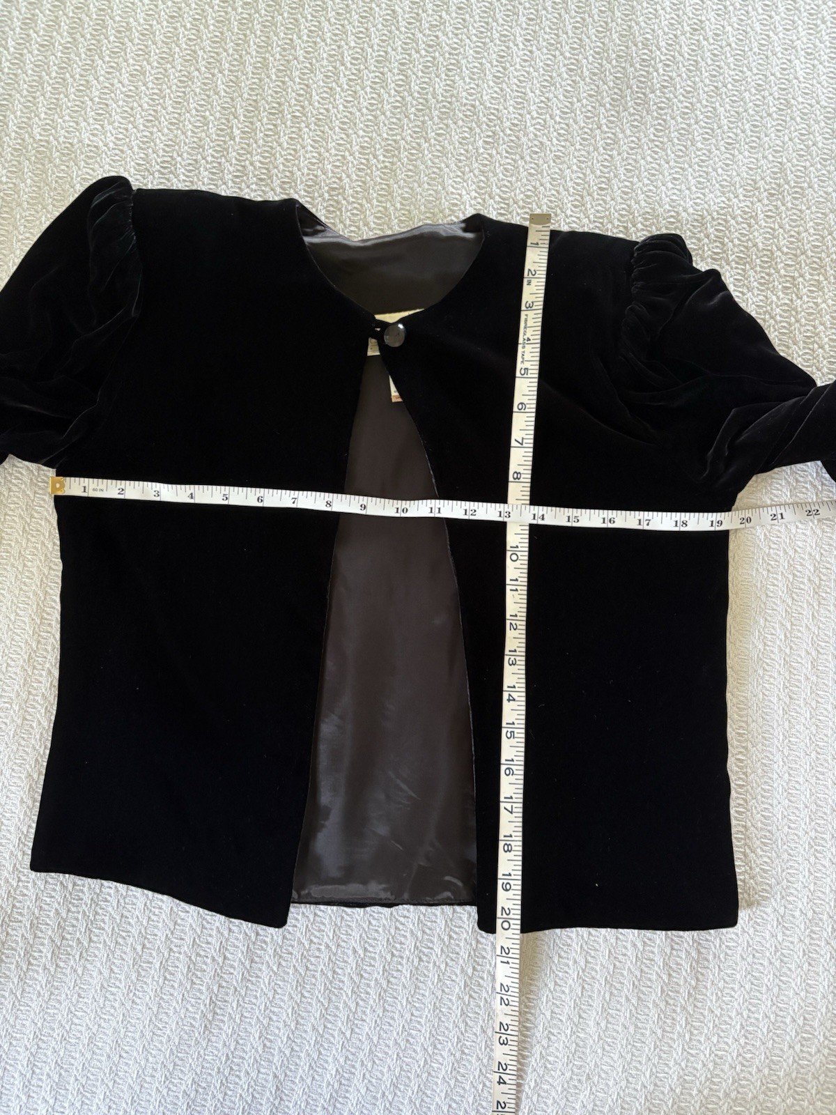 Vintage 80s Jessica McClintock Silk Velvet Bolero Jacket Crop Shrug WhimsyGoth