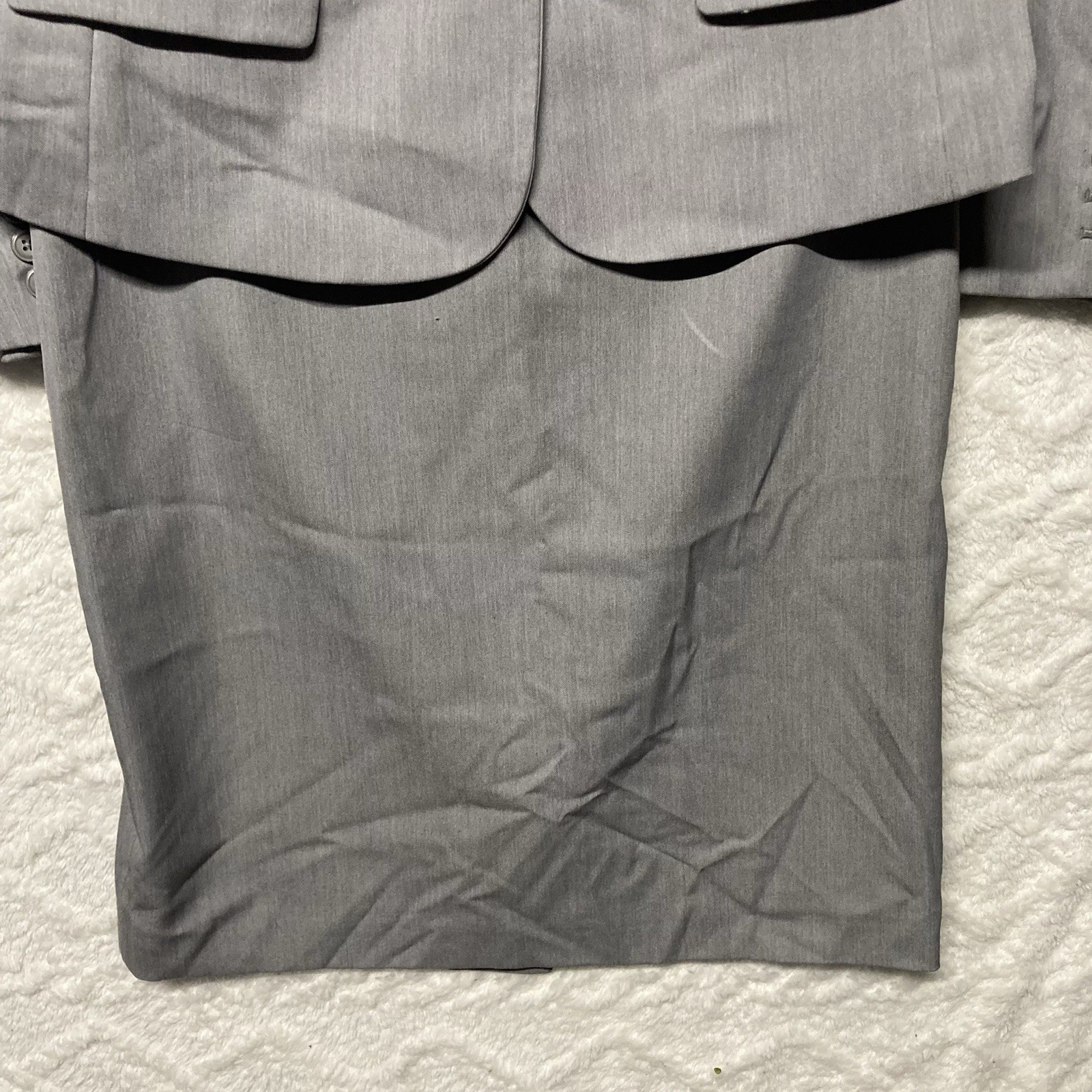 Skirt Suit Womens Size 10 Stretch Gray ANNE KLEIN 2 piece Professional Workwear