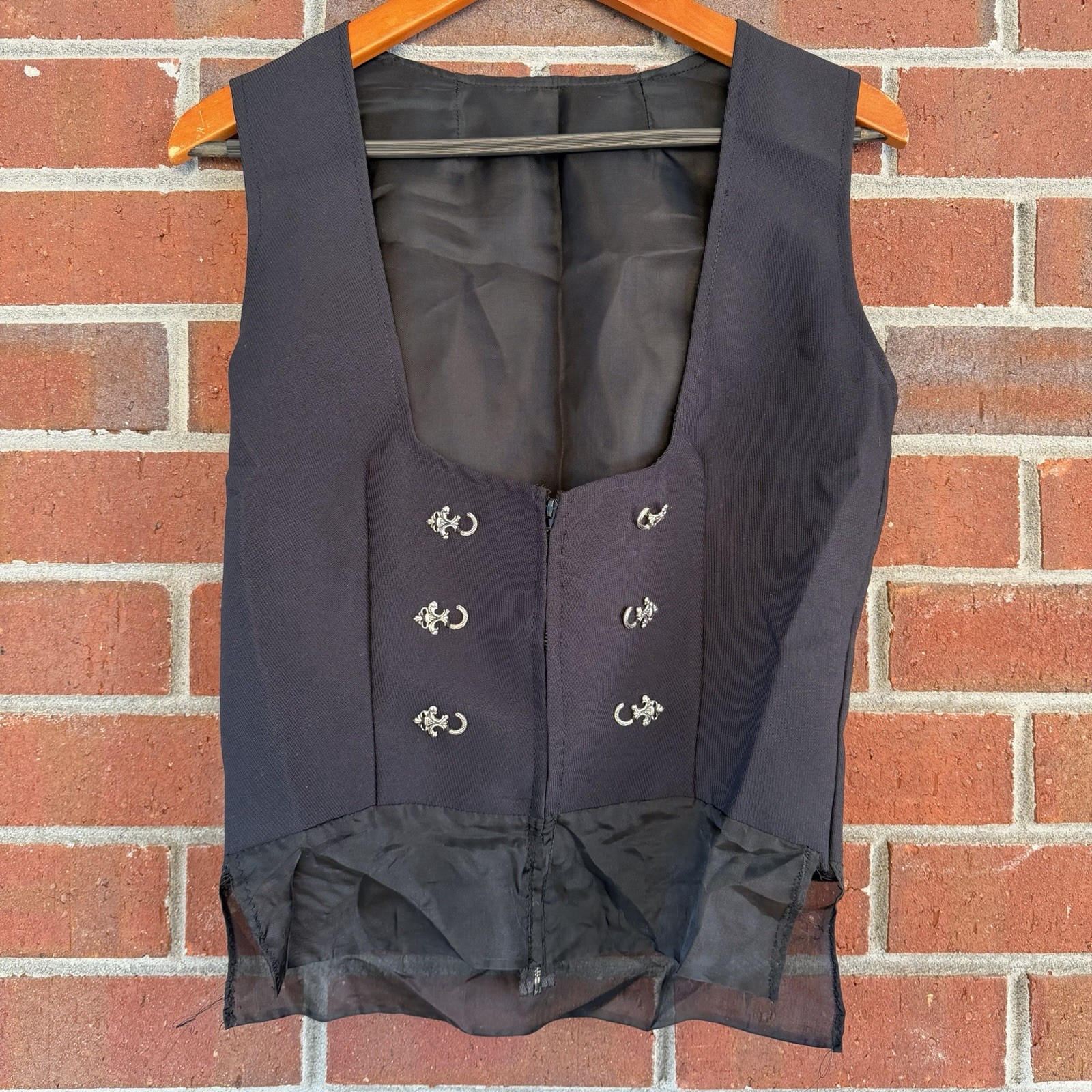Vintage German Trachten Bodice Front Closure Gothic Vest