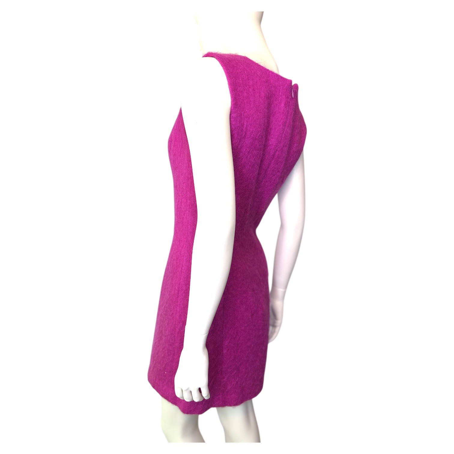 Fuchsia, Hot Pink Mohair Sleeveless Mini Dress M