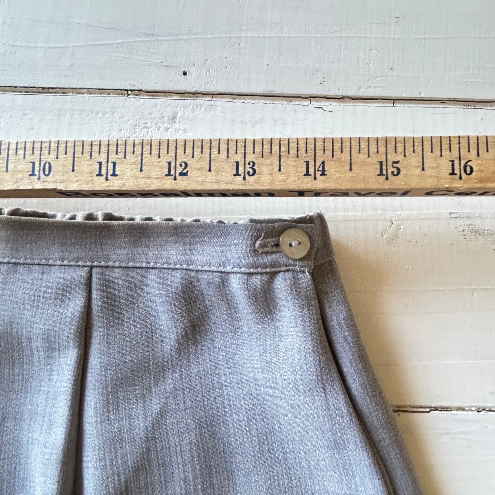 Kathia Lee Collection Vintage 2 Piece Set Blue Grey Shell Top & Wide Leg Pants M