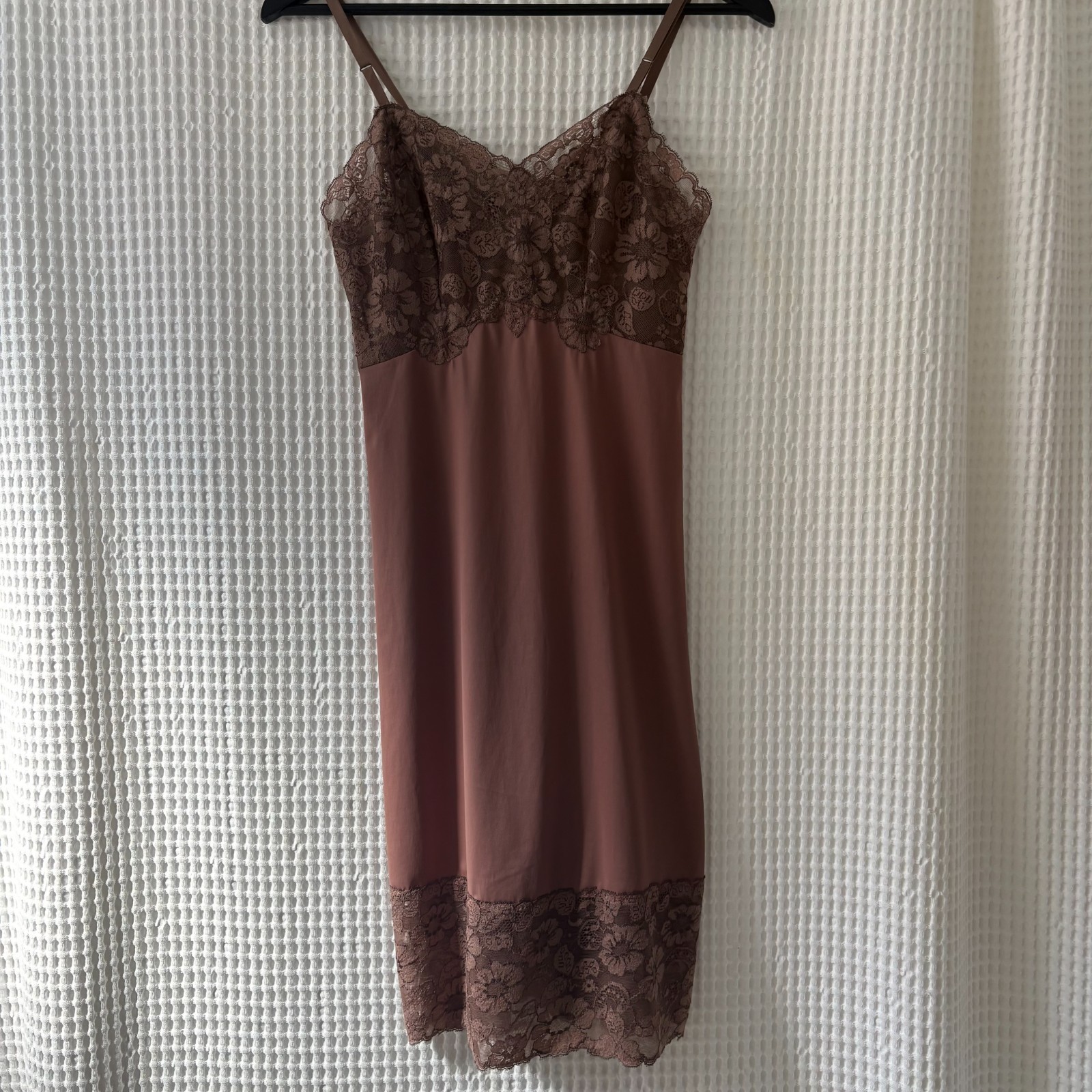 Vintage Van Raalte cocoa brown slip dress 1960s coquette size 32 lingerie retro