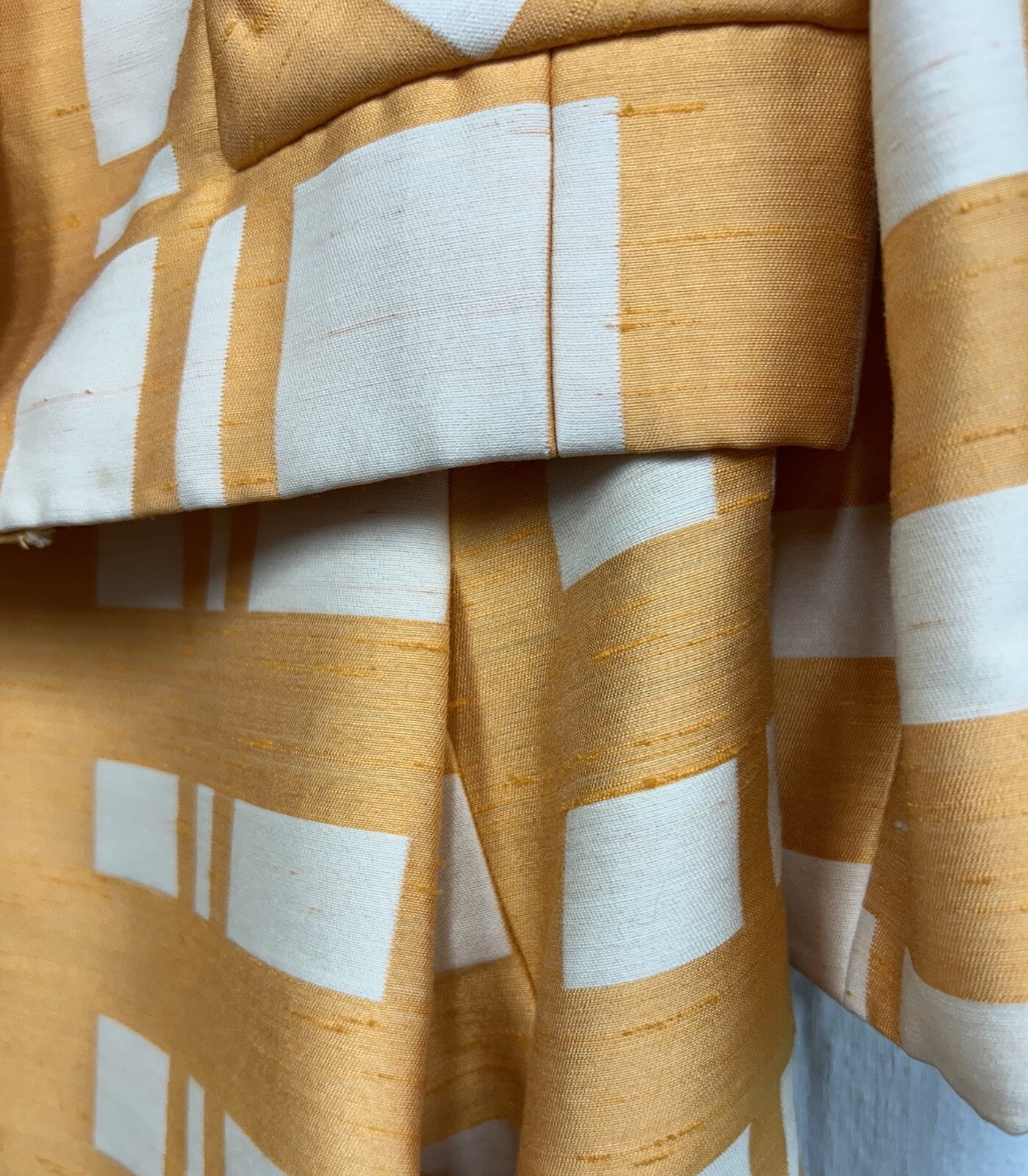 Joan Leslie Kasper Vtg 1960s Silk Dress & Jacket USA Orange White !!EXQUISITE!!