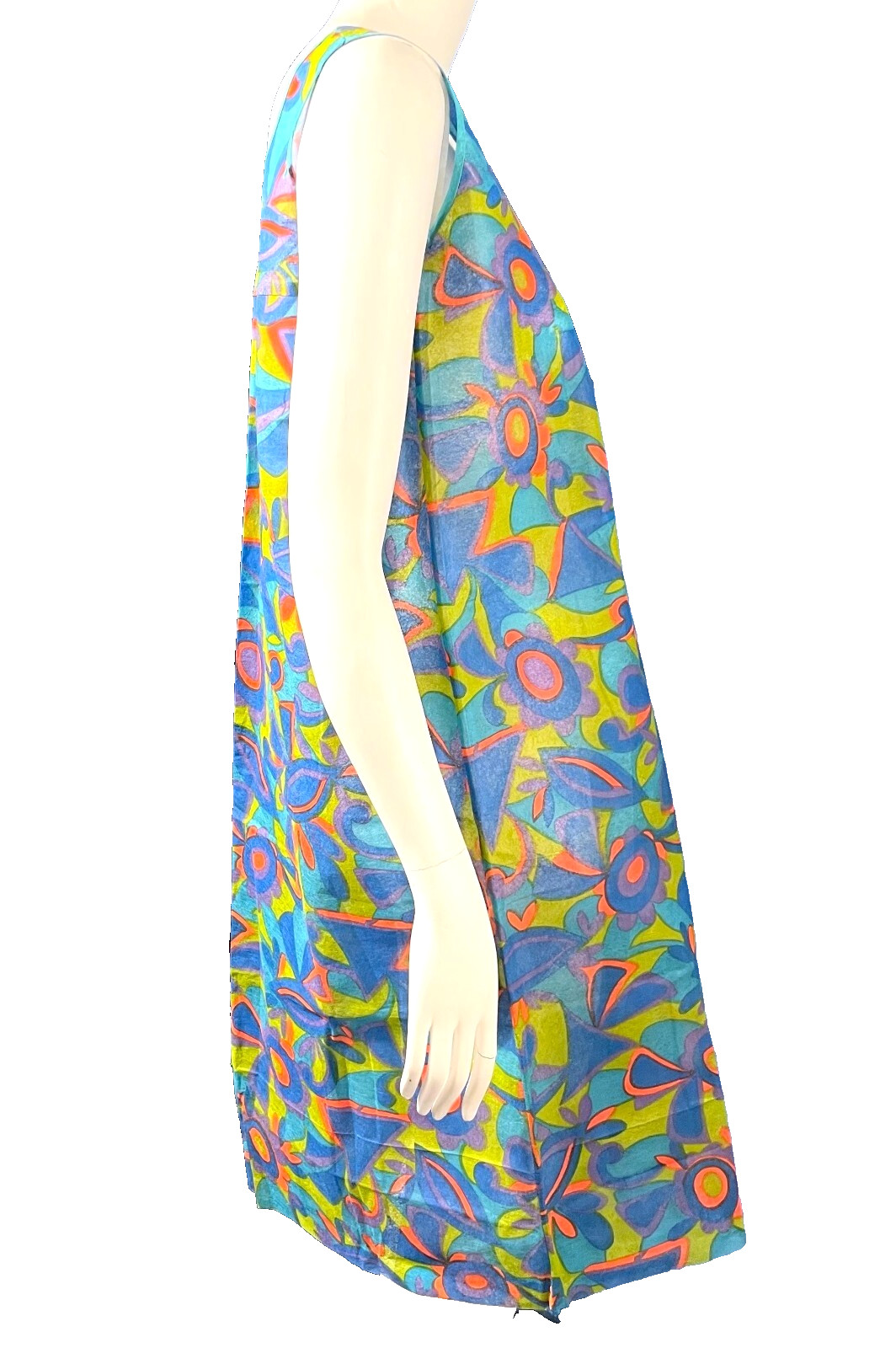 Vintage Paper Dress 1960s Psychedelic Iconic Waste Basket Boutique Size 12-14