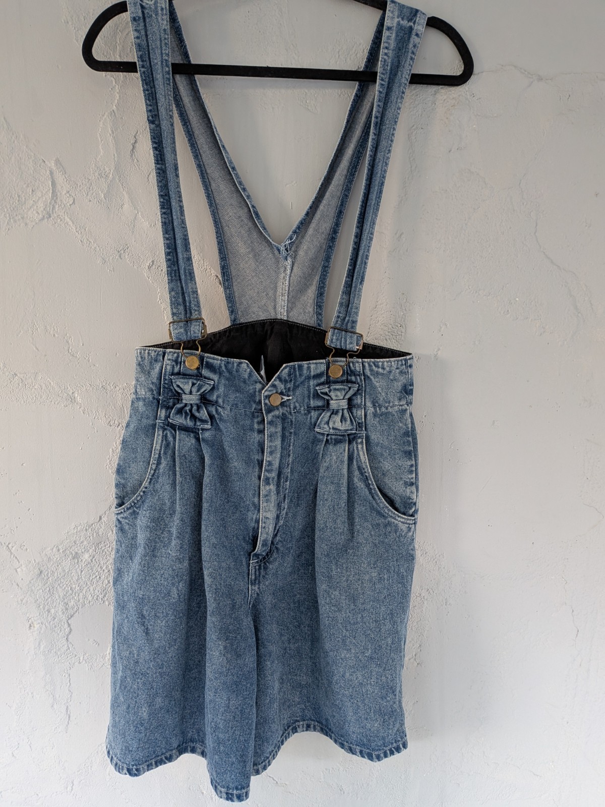 Vintage Avon Fashion Denim Shortalls 80s Overalls Romper Junior Sz 11/12 Cotton