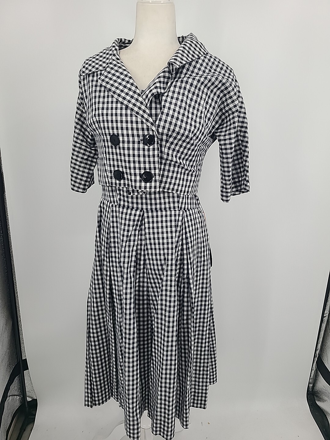 Vintage Deadstock Henry Rosenfeld Black & White Checkered Dress With Jacket
