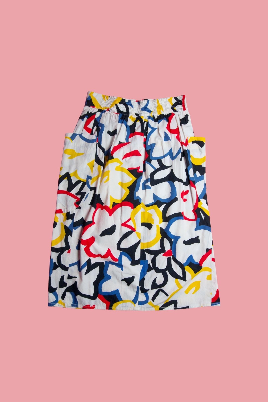 1980s GUY LAROCHE ENSEMBLE. Abstract Floral Print Two Piece Set. Extra Small