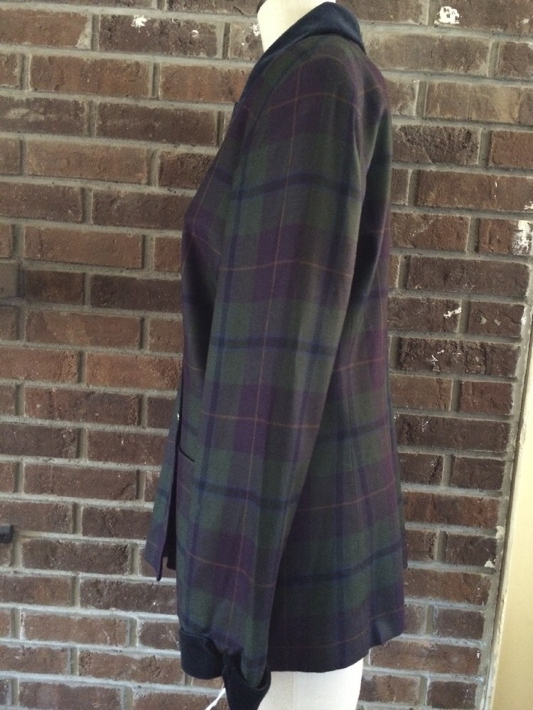 Stylin’ VTG Kasper by ASL Lined Blazer Green Tartan Plaid Ladies’ Size 14 – NOS