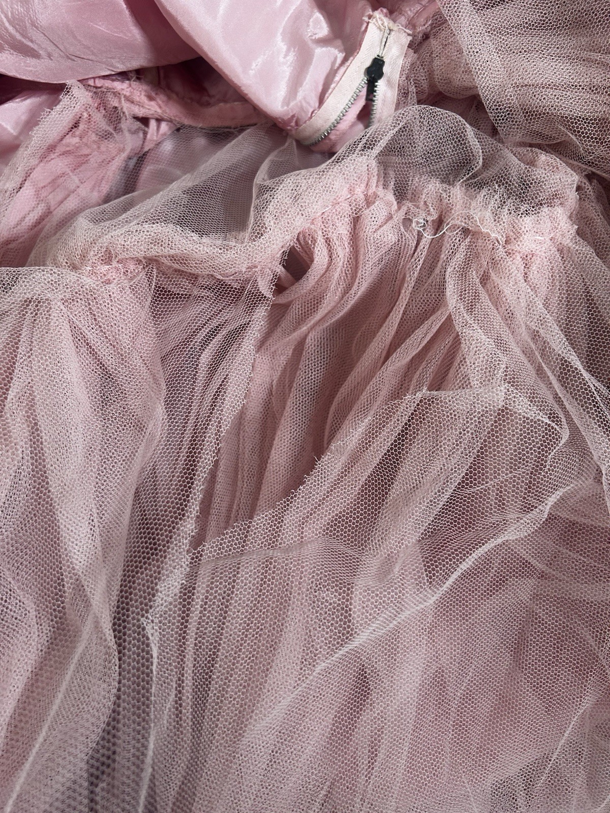 Vintage 1950s Will Steinman Rose Pink Cupcake Satin Silky Prom Gown Dress