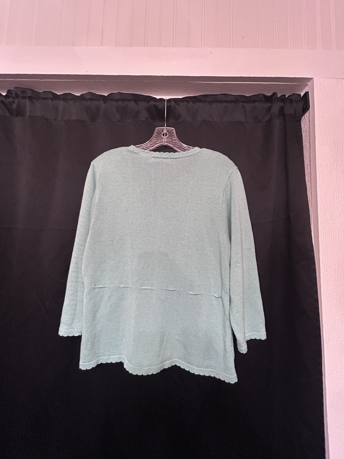 Vintage White Stag Light Weight Sweater Size Large Teal Made In USA 90s