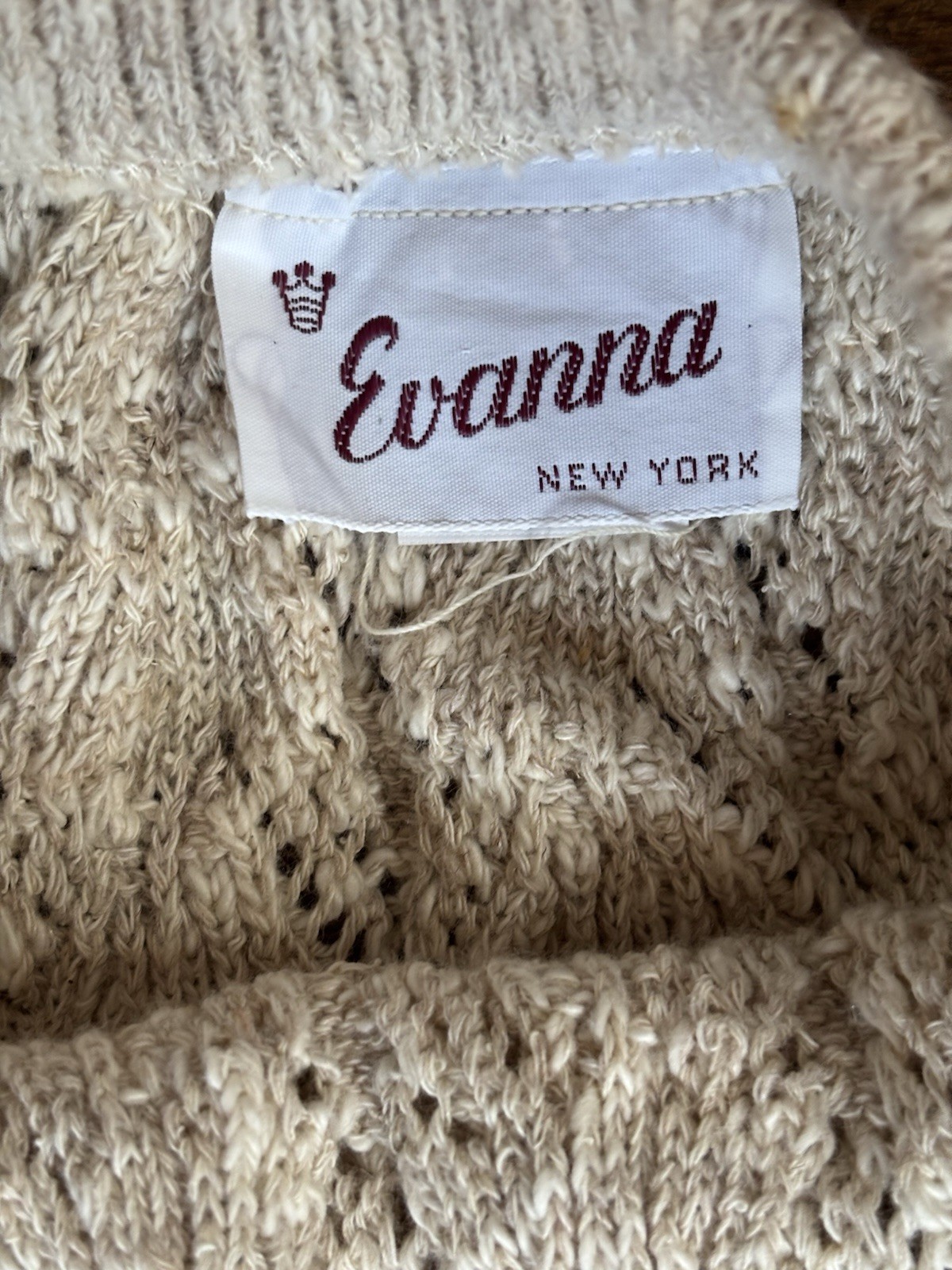 Evanna Vintage Cream Oatmeal Sleeve Sweater and Midi Skirt Set Scalloped Edge 14