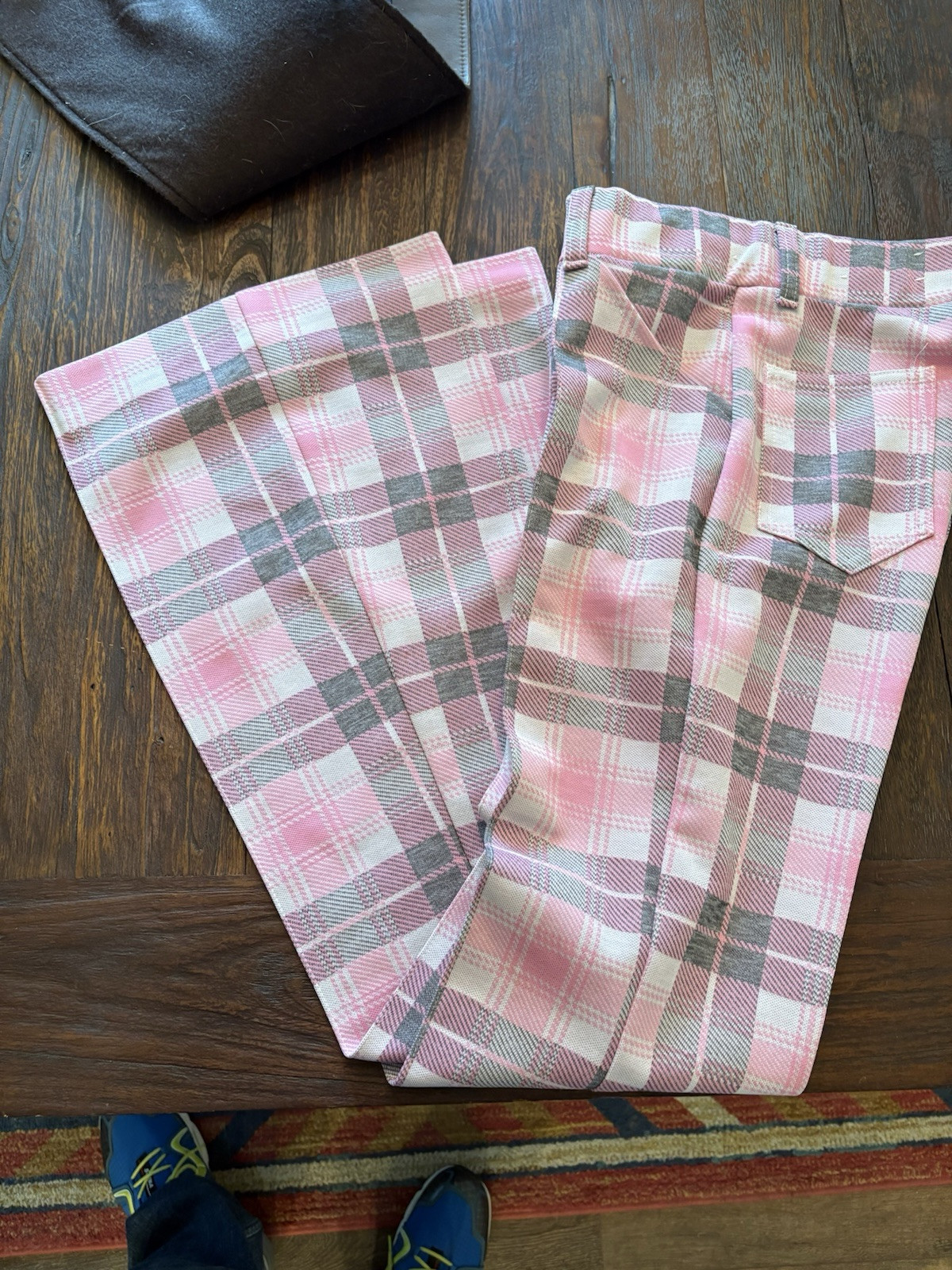 H BAR C California Ranchwear Women’s Pants Pink plaid Excellent True Vintage