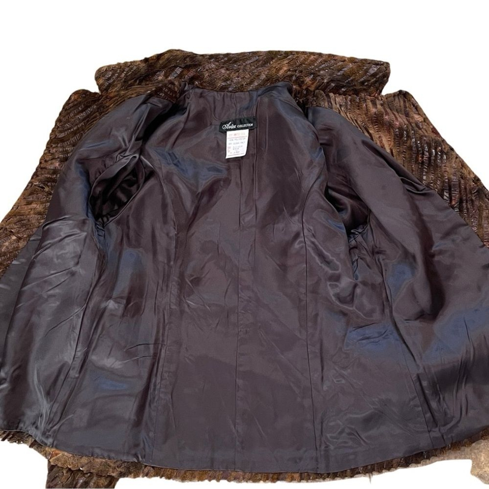 Artex Faux Fur/Leather Look Vintage Jacket – Size 12 Retro Boho Chic