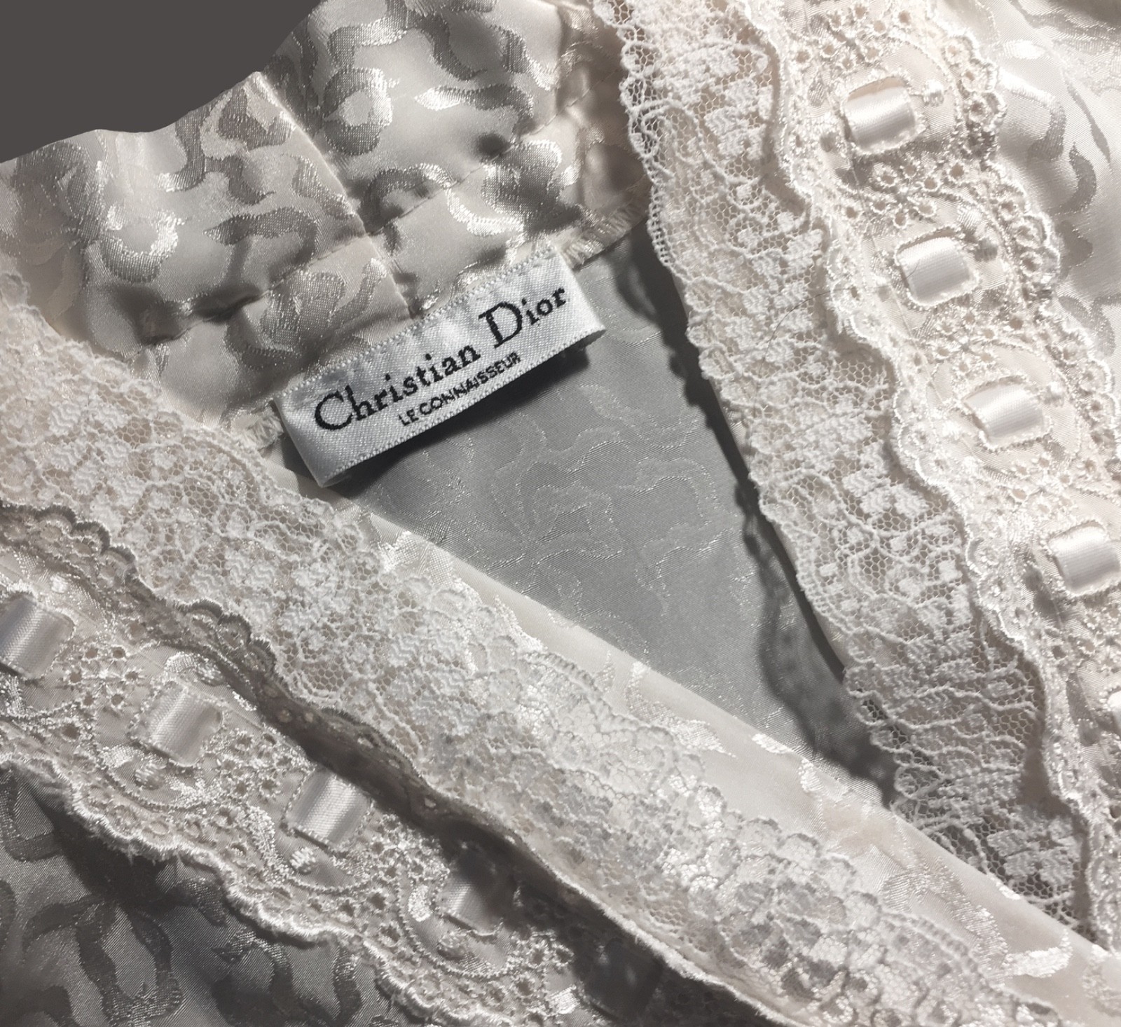 VTG CHRISTIAN DIOR LeCONNAISSEUR GORGEOUS IVORY GOWN+PEIGNOIR BRIDAL BEAUTY M/L