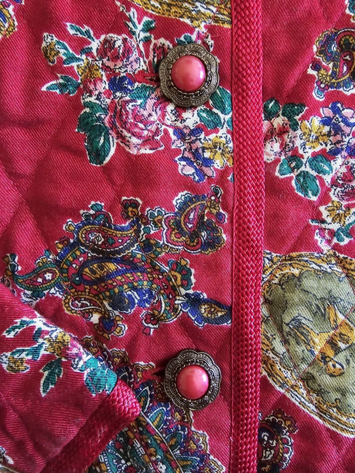 Vintage Galinda Wang Le Chine Classic Floral Hunting Jacket Womens Large 80s 90s