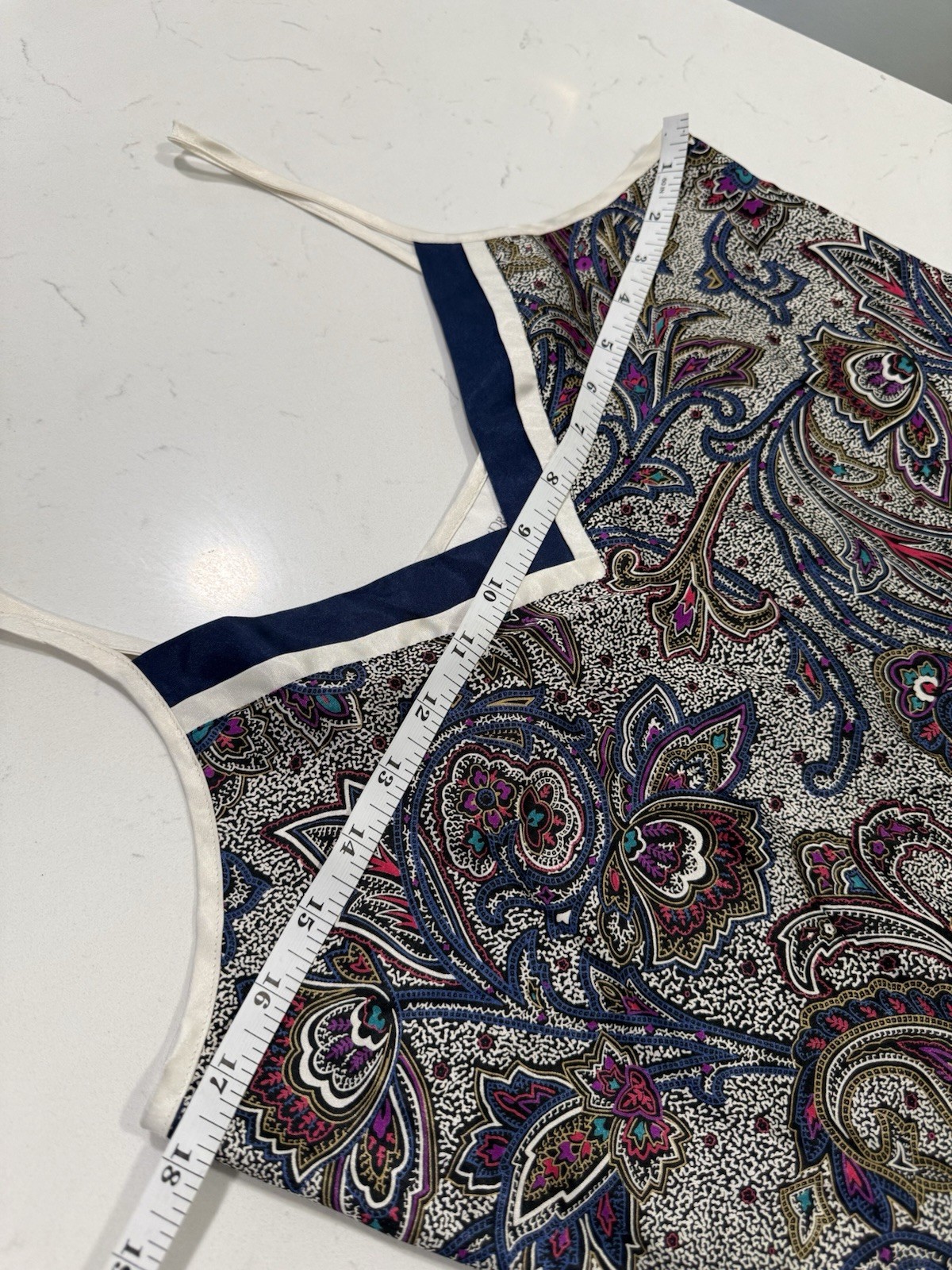 VTG Body Drama Multicolor Bias Cut Paisley Print Mini Opaque Slip Dress Sz large
