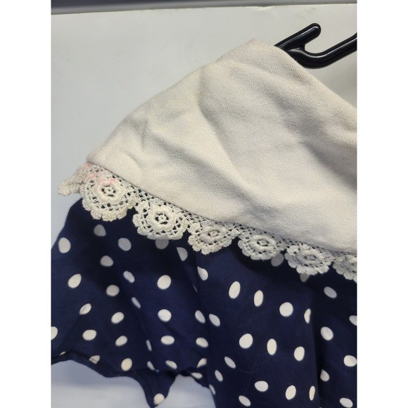 Vtg Homemade 70s Sailor Nautical poke a dot Dress small See Measurements