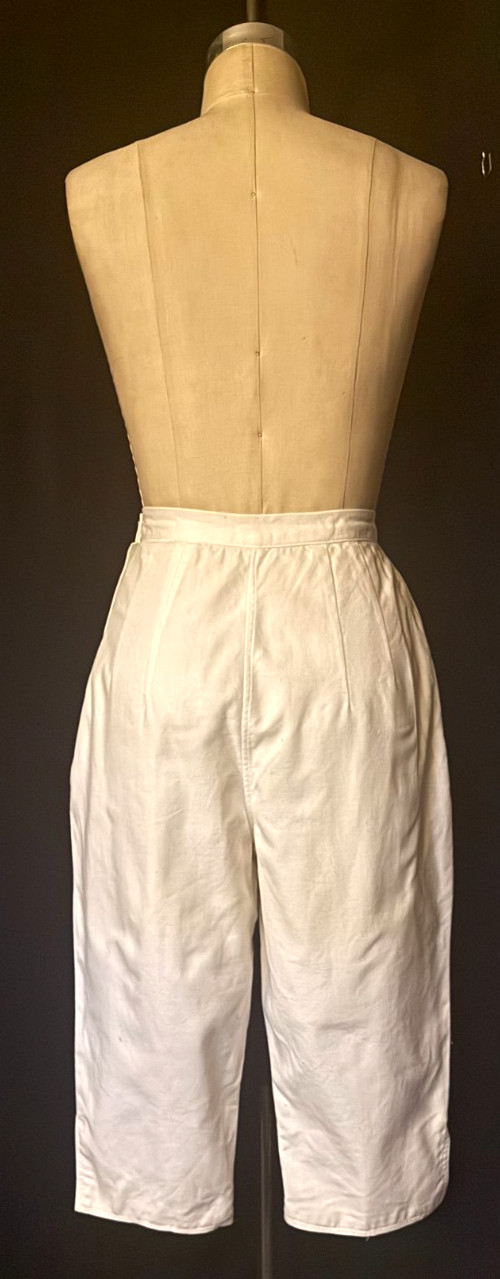 Vtg 1960’s WOMEN’s PEDAL PUSHER PANTS, WHITE Cotton CANVAS, Metal Zipper, CLEAN