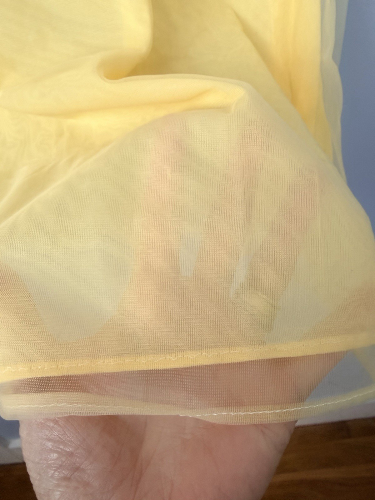 Vintage Fashioned by Belinda Yellow Chiffon Nightgown S Negligee Sheer Sleepwear