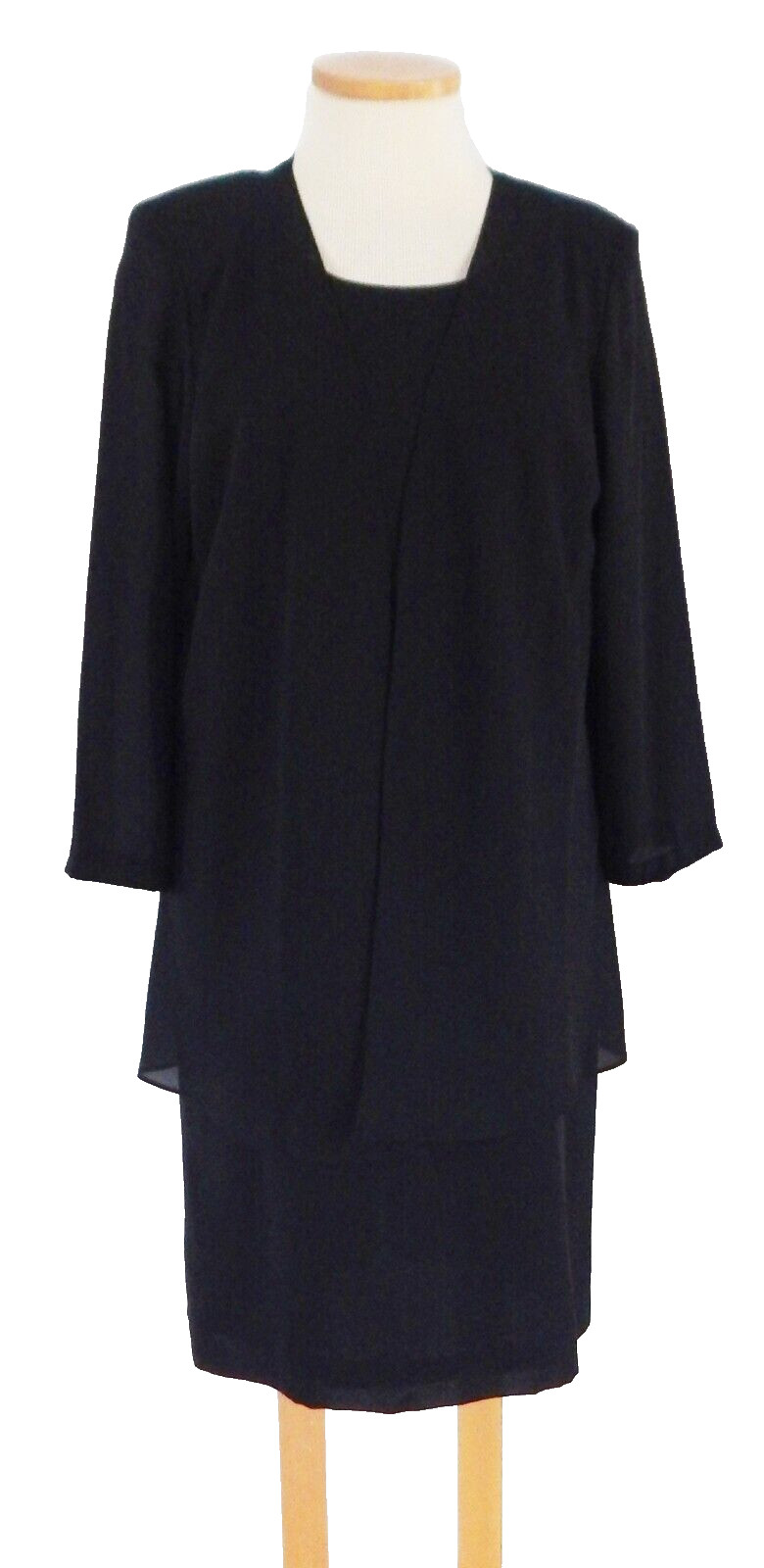Willi Of California Vintage Two Pc. Black Lined Dress with Jacket Size 14 USA
