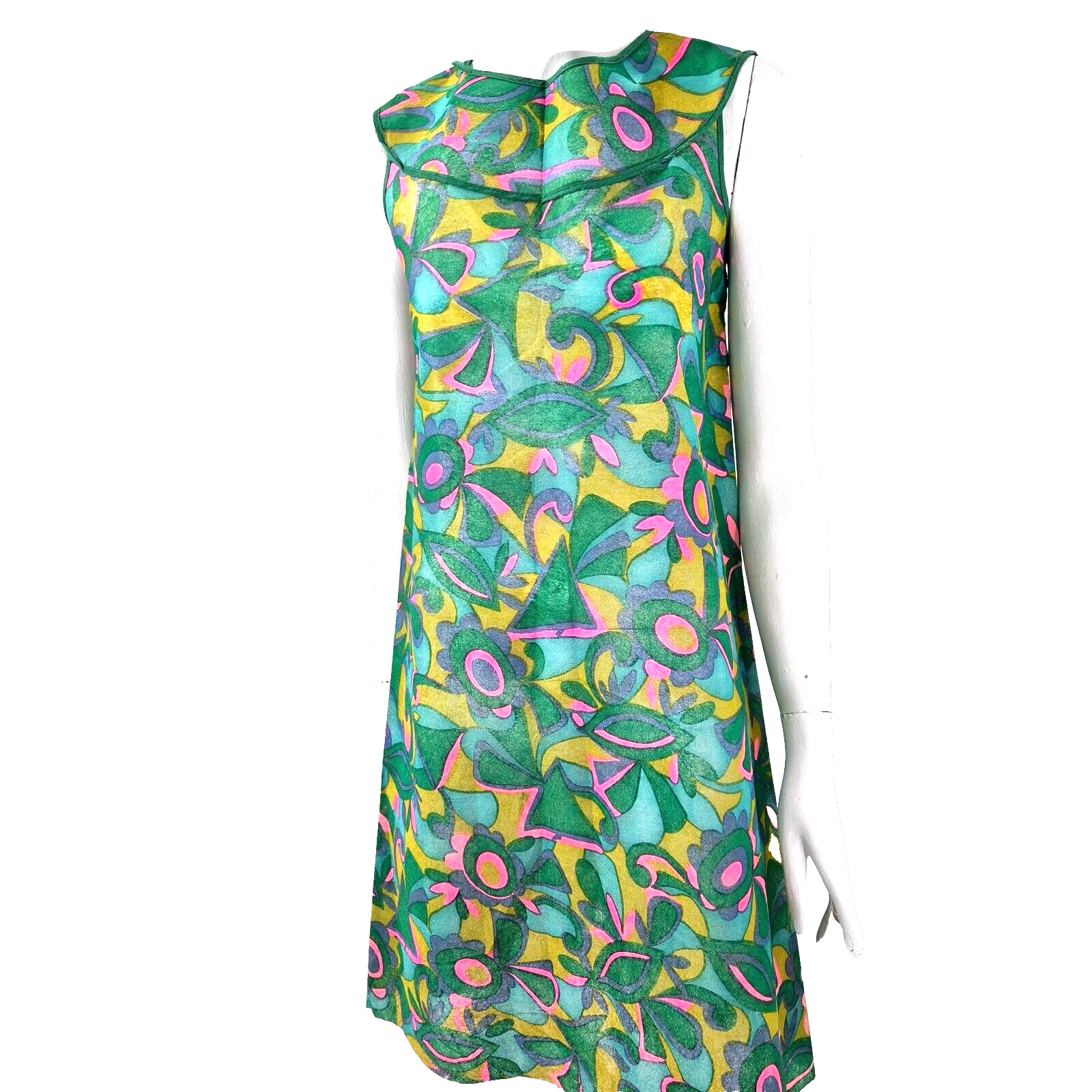 Vintage Paper Dress 1960s Psychedelic Iconic Waste Basket Boutique Size 12