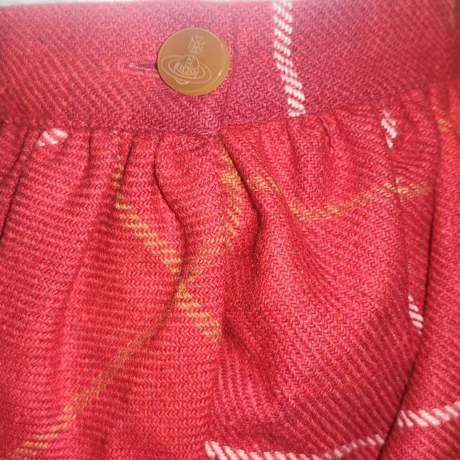 FW 1994 Vivienne Westwood On Liberty Wool Petales Skirt Plaid Red Mini Crini 90s
