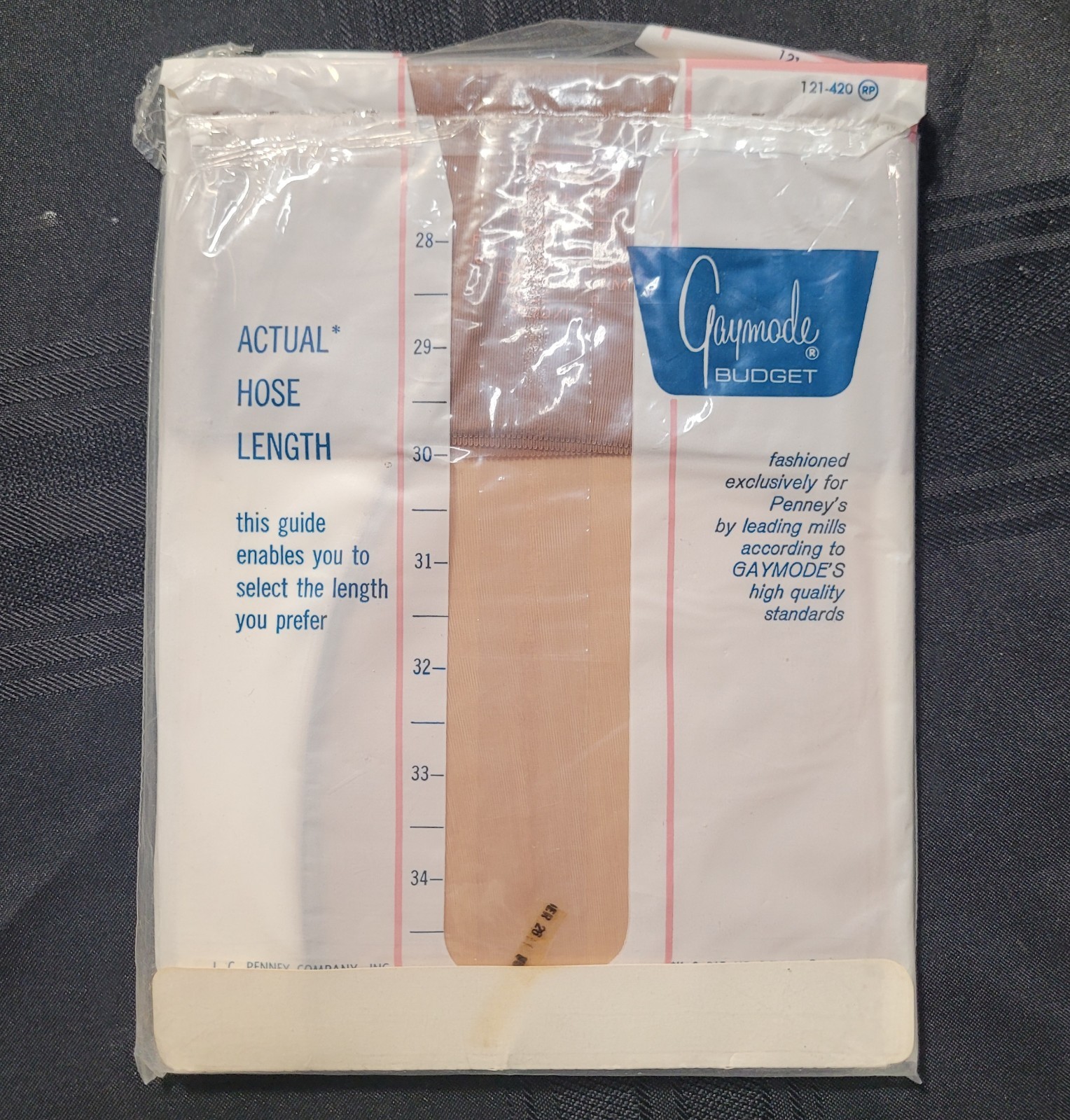 Vintage 60’s JC Penney’s Gaymode Fiesta Nylons Size 9 Dark Seam Deadstock