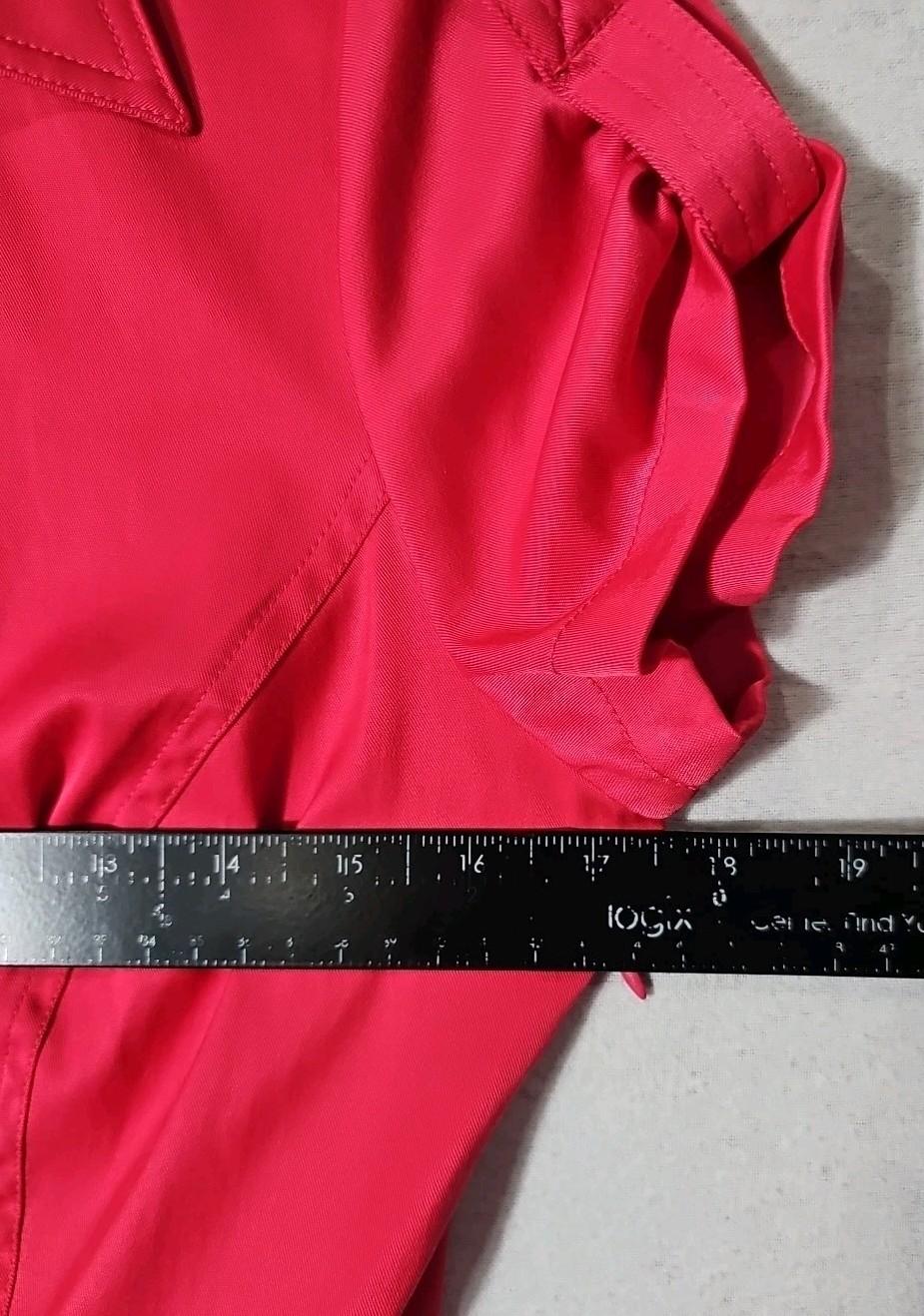 Vtg 90s/Y2K CACHE Dress 8 Pink Belted V Neck Short Sleeve Faux Wrap Gold Button