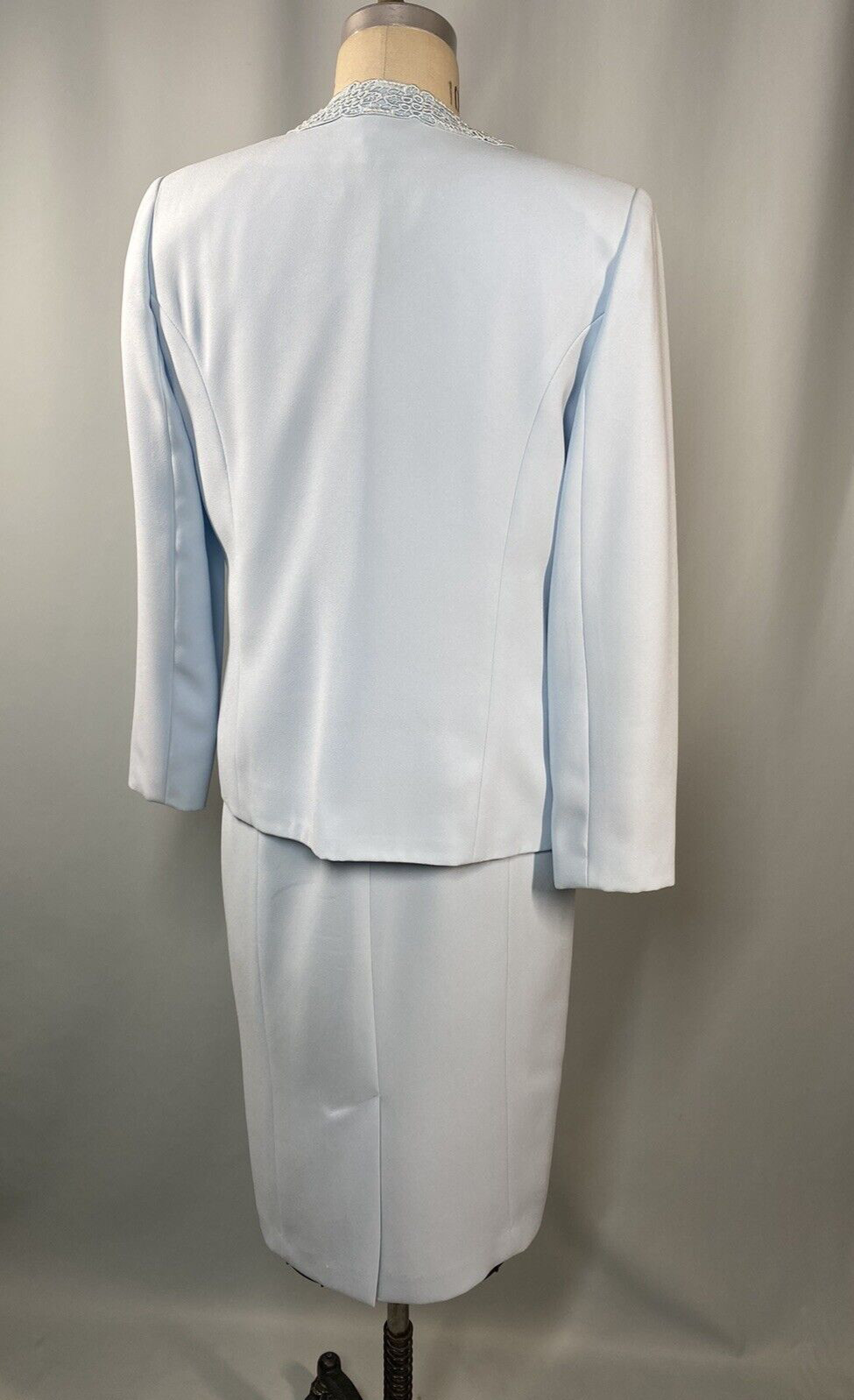 Vintage two piece Jacket & Dress SIZE 8 blue sheath HENRY LEE 60s 70s 80s 90s