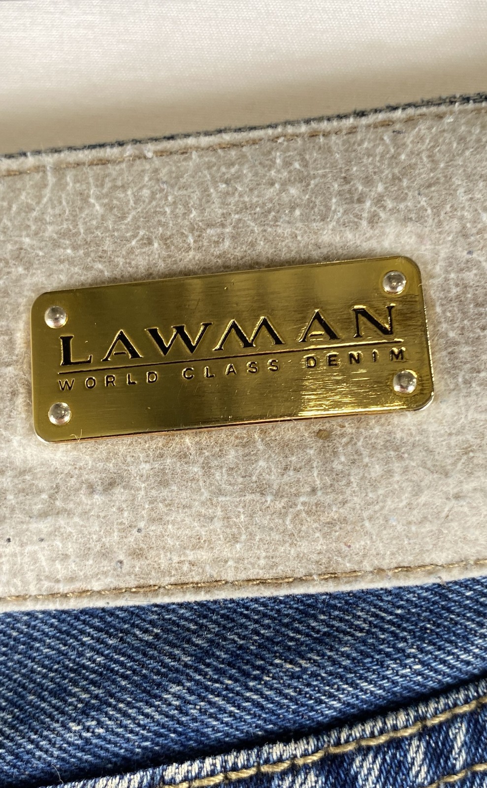 Vintage 90s Lawman Women’s High Rise Tapered Blue Denim Jeans Sz 26×32