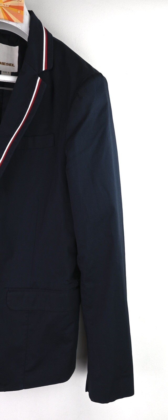 Vintage Diesel blazer in navy with red & white trim size S/UK10