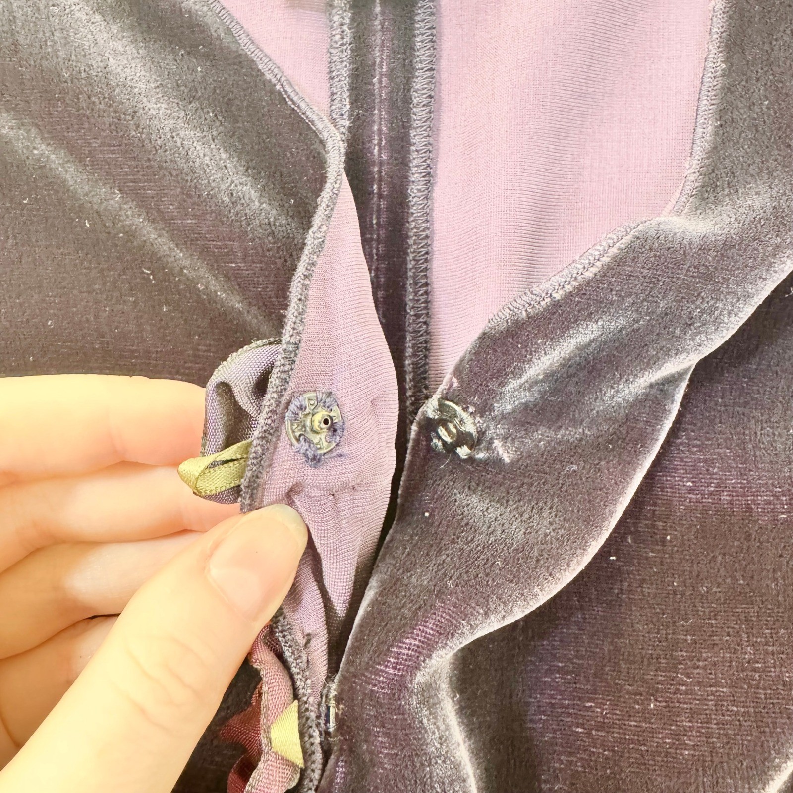VTG Holly Harp Purple Silk Velvet Rosette Jacket Top Romantic Whimsy Small