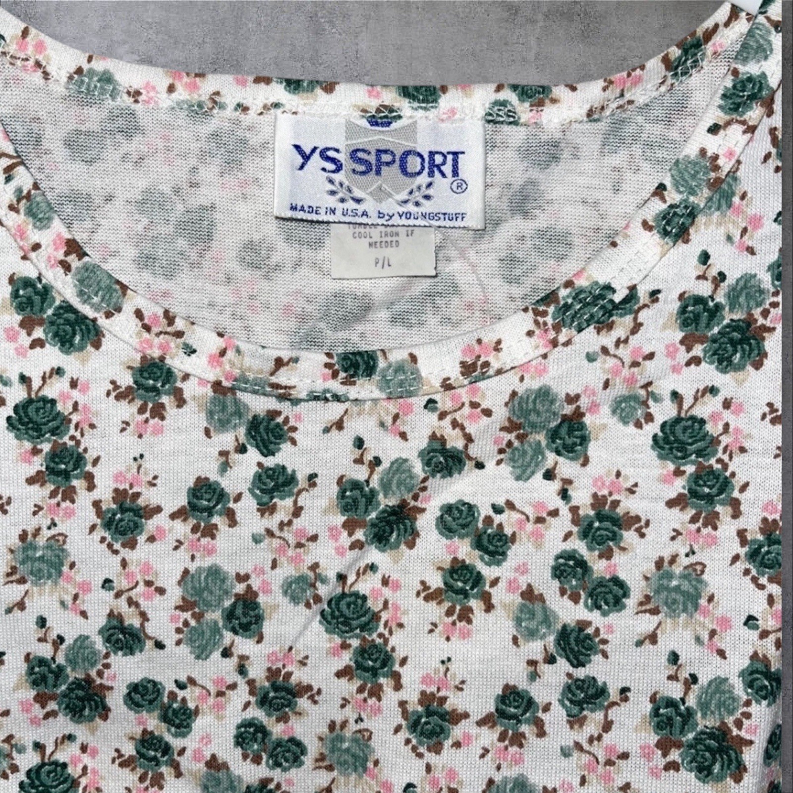 NEW YS SPORT by Young Stuff Floral Tank Top Shirt Women’s Petite Large VTG 80s