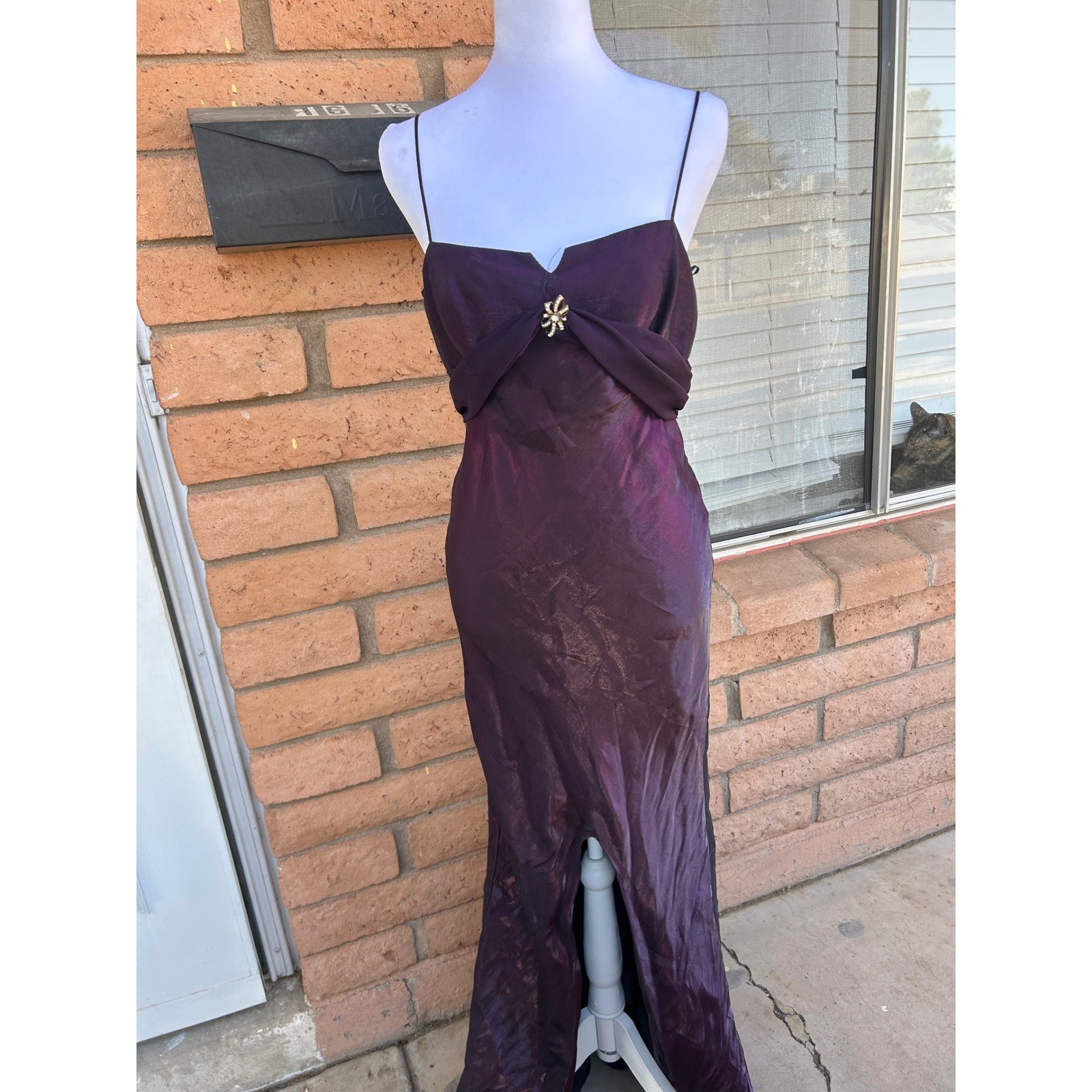 Dave & Johnny Vintage Iridescent Purple Gown 90s Dress Sz 7-8 Maxi Whimsigoth