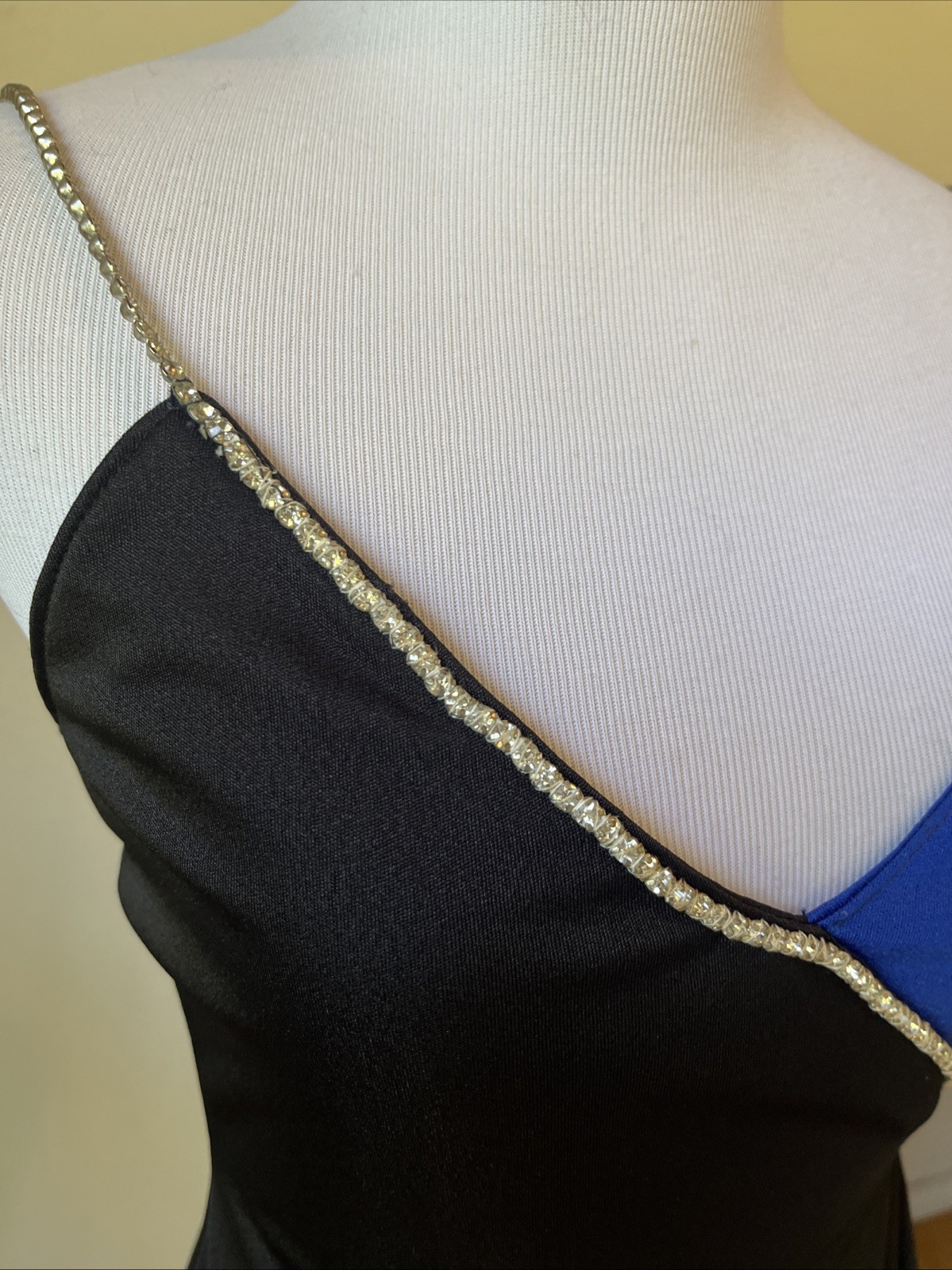 Vintage Climax By David Howard 70s Disco Colorblock Rhinestones Dress Size 5/6