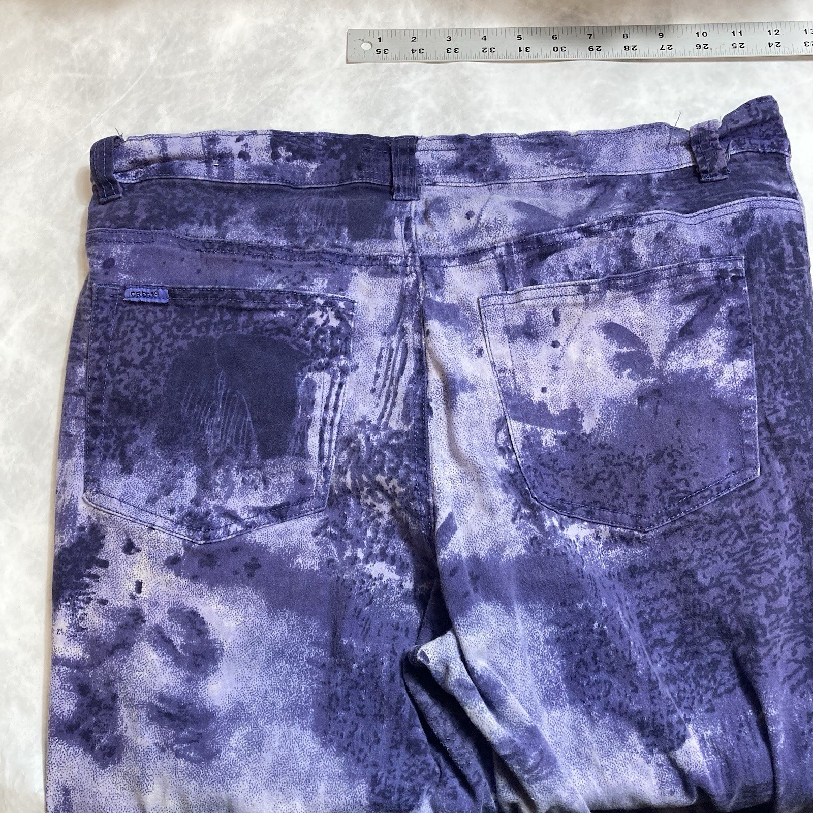 VTG Purple Crest Denim Jacket Jeans Set 90s Stretch Sz 2X -20 Acid Wash Urban