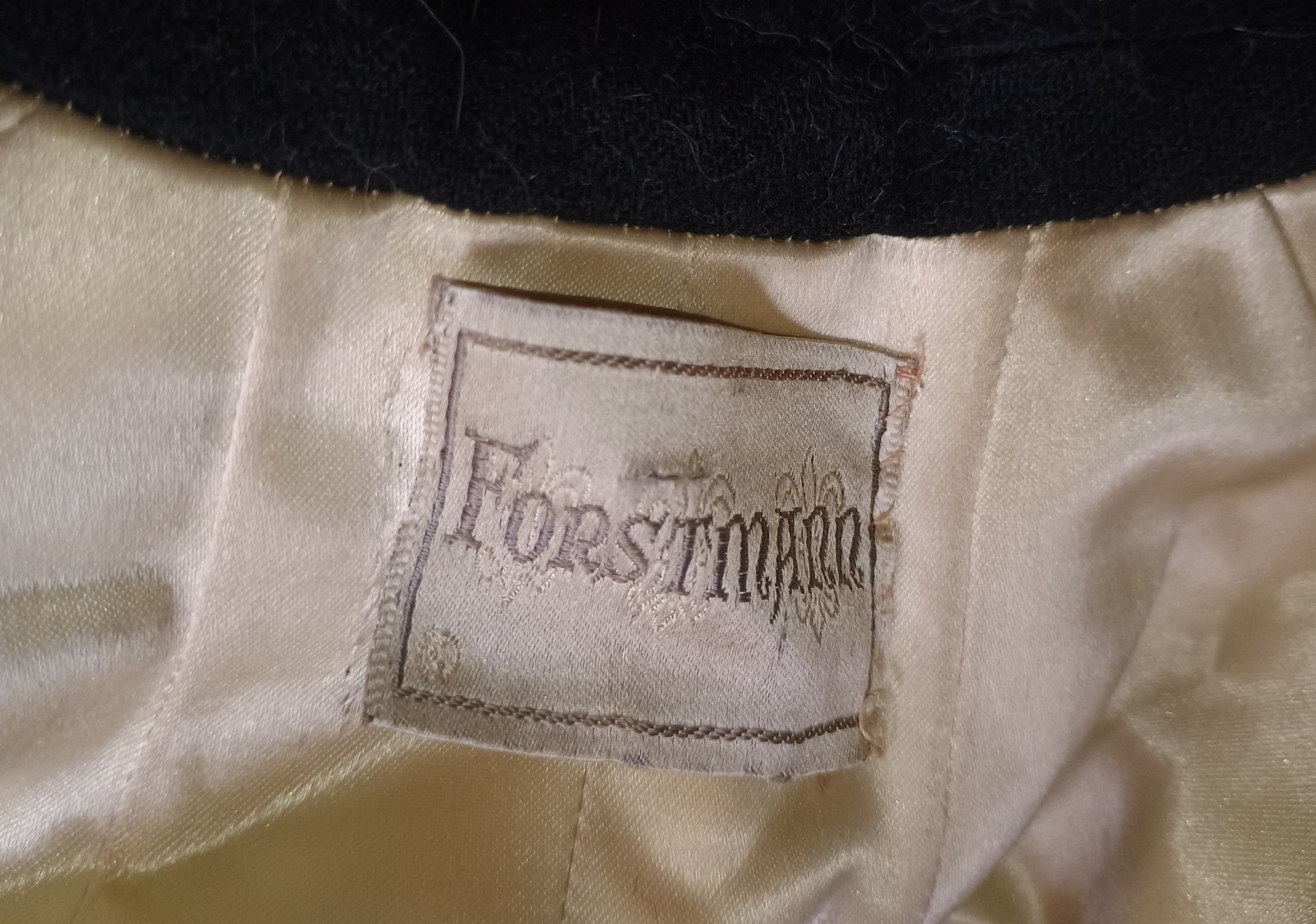 Vintage Forstmann Black Swing Coat 3/4 Sleeves Sz M Wool Or Wool Blend