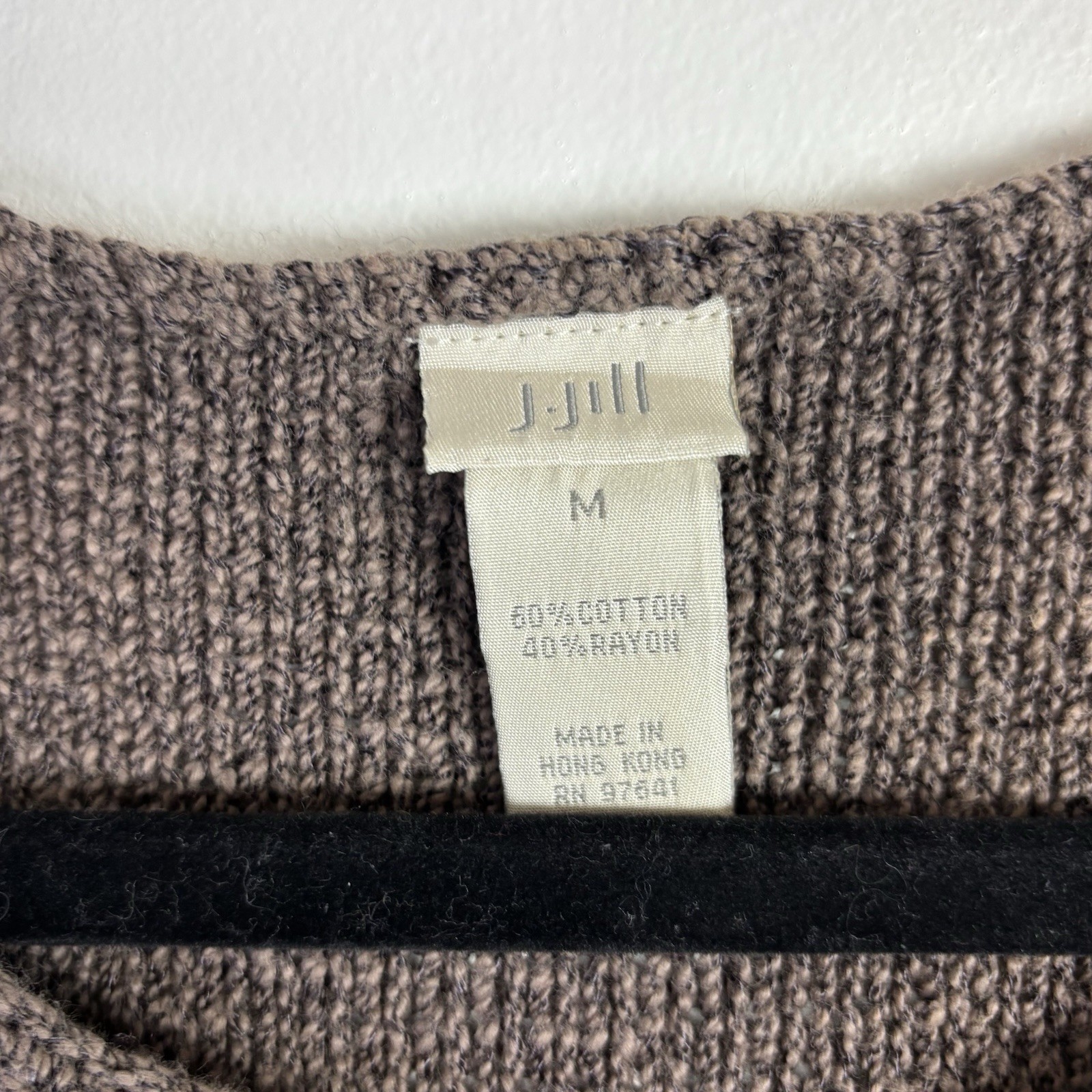 Vtg Rare Knit Dress 90s J Jill Crochet M Brown Sleeveless Shift Ribbed Cotton