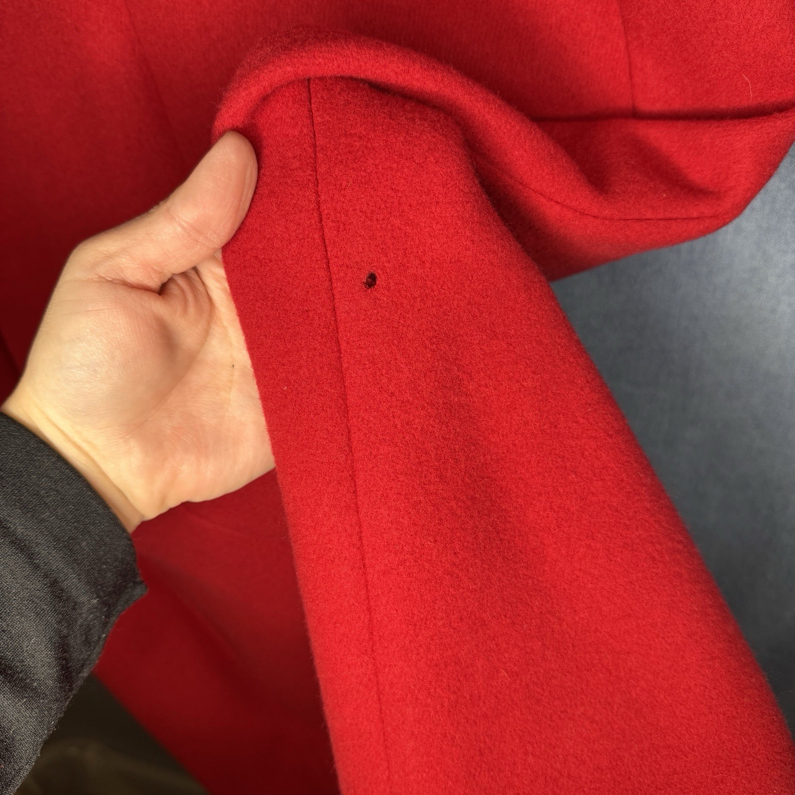 Vintage 80s Donnybrook Womens Red Wool Double Breasted Coat 10 Petite