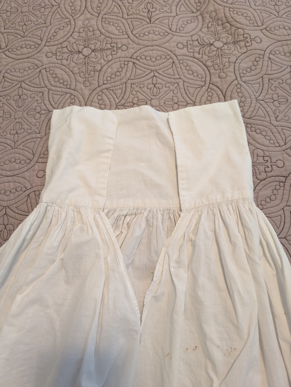 Antq Edwardian White Cotton Pleated Lace Bottom Young Girl/ Small Girl Petticoat