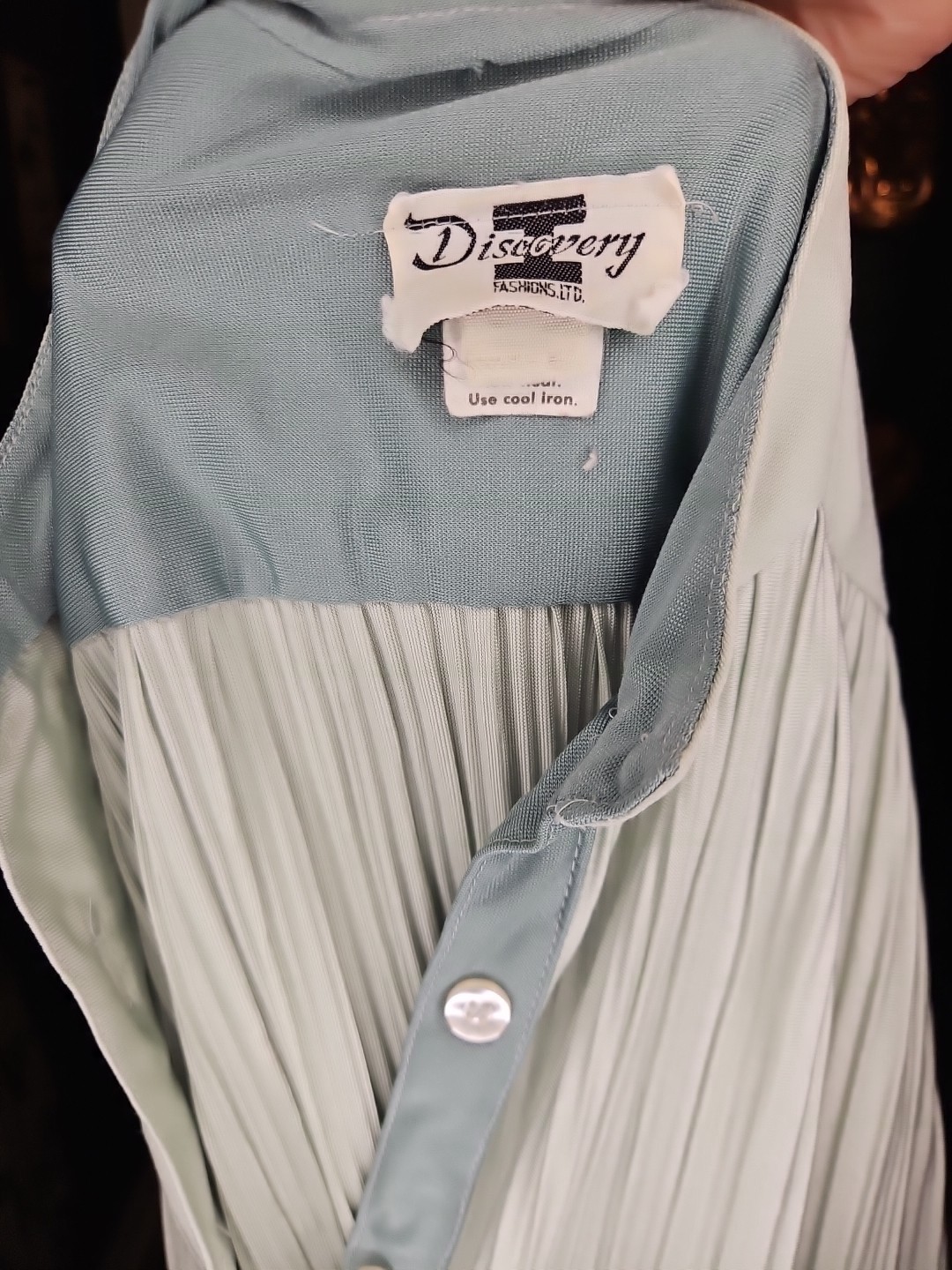 Women’s True Vtg 70s-80s Midi Dress Sz 12 Mint Green Cottagecore Prarie Modest