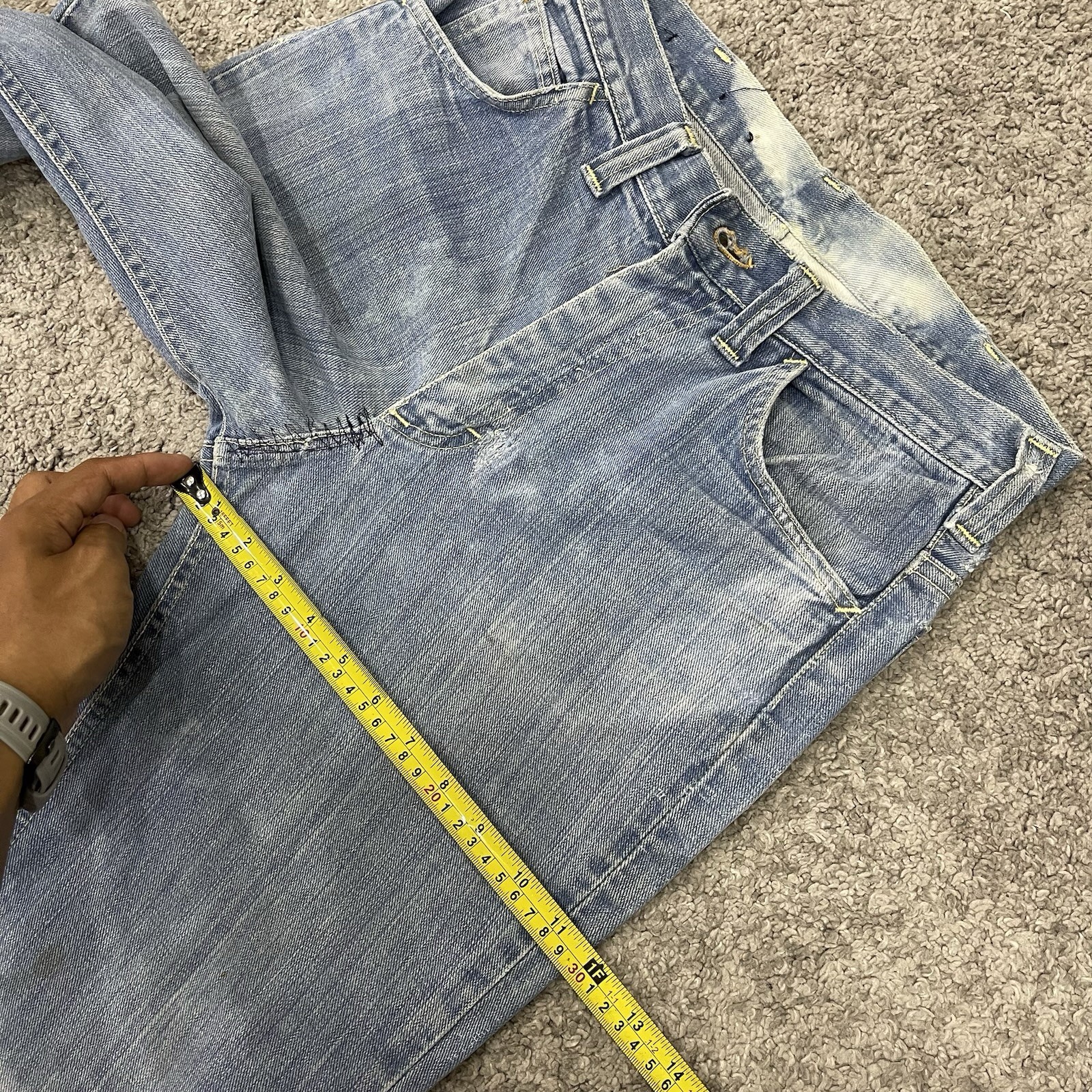 True Vintage 70s Hippie Denim Lee Flare Jeans Actual 31.5×34 Distressed