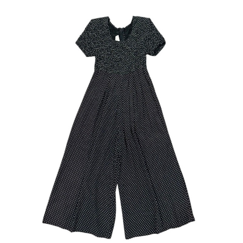 My Michelle Wide Leg Jumpsuit 7/8 Polka Dots 1970s BOHO Inspired Cottagecore Y2K