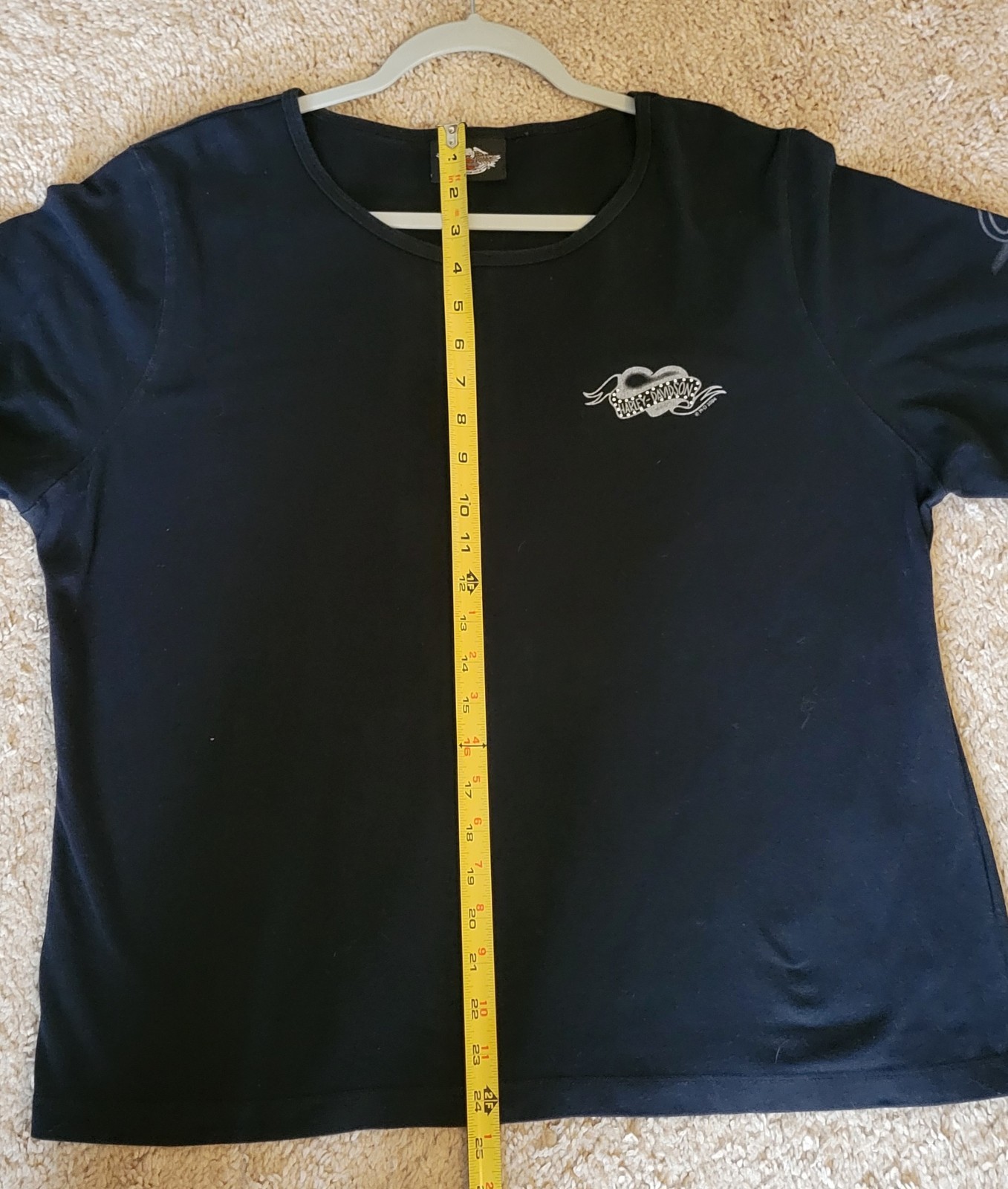 Harley Davidson Vintage 2004 Y2K Rhinestone Cotton KOI DRAGON Long Sleeve Size L
