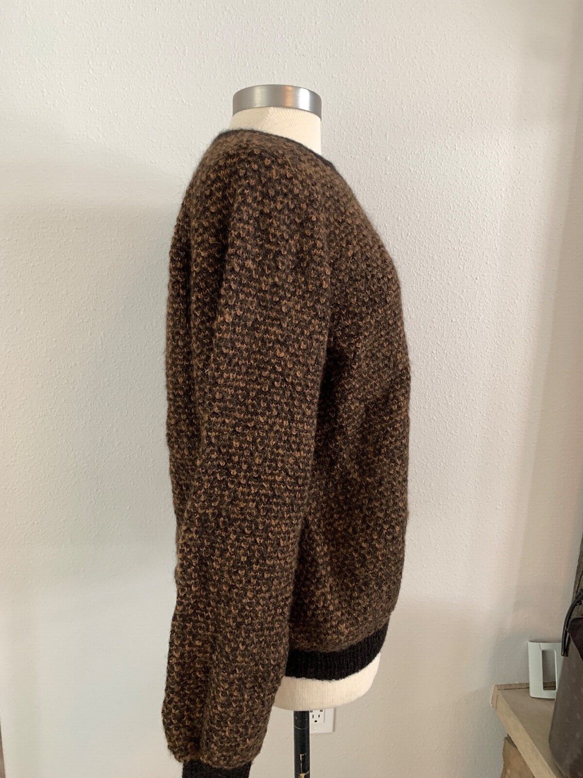 Vintage RED ROVER 100% Alpaca Sweater Hand Made Bolivia BROWN